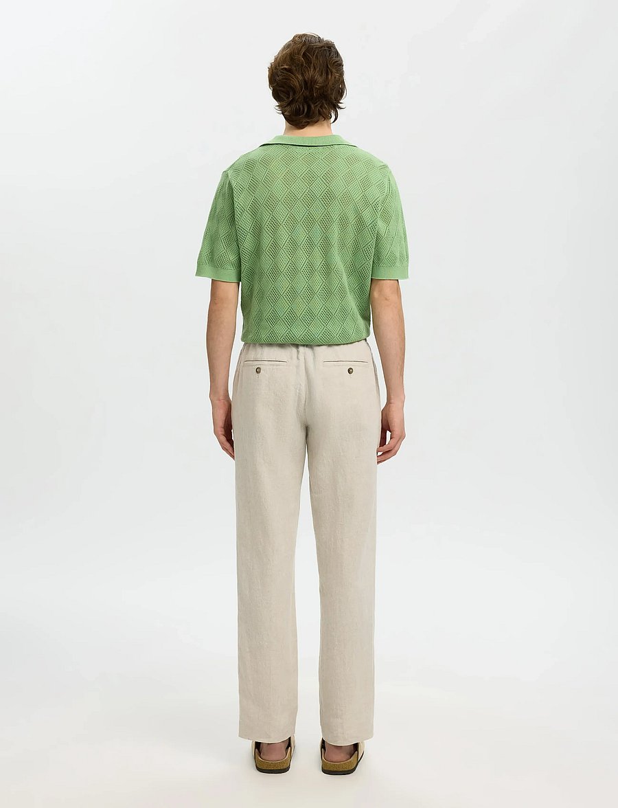 Selected - SLM196-STRAIGHT LEROY LINEN BLD PNT NOOS - leinenhosen - pure cashmere - 2