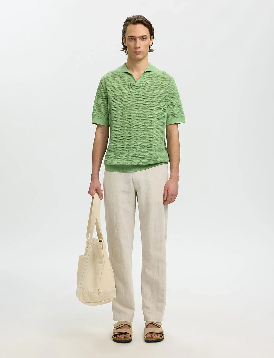 Selected - SLM196-STRAIGHT LEROY LINEN BLD PNT NOOS - leinenhosen - pure cashmere - 3