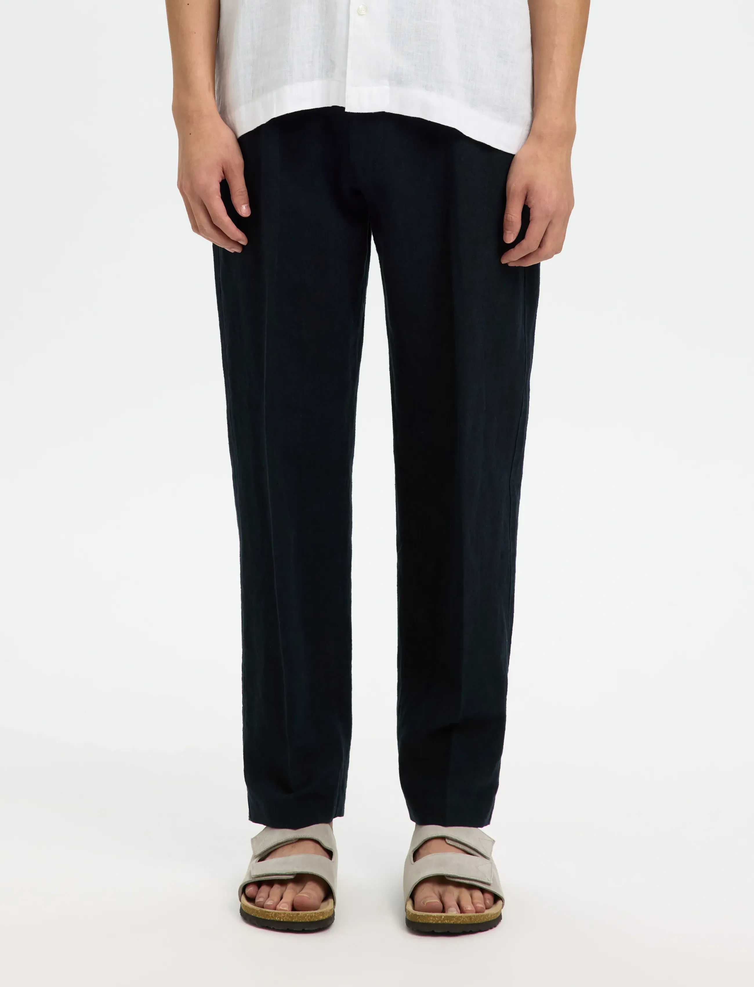 Selected SLM196-STRAIGHT LEROY LINEN BLD PNT NOOS - Erbjudanden - SKY CAPTAIN / navy