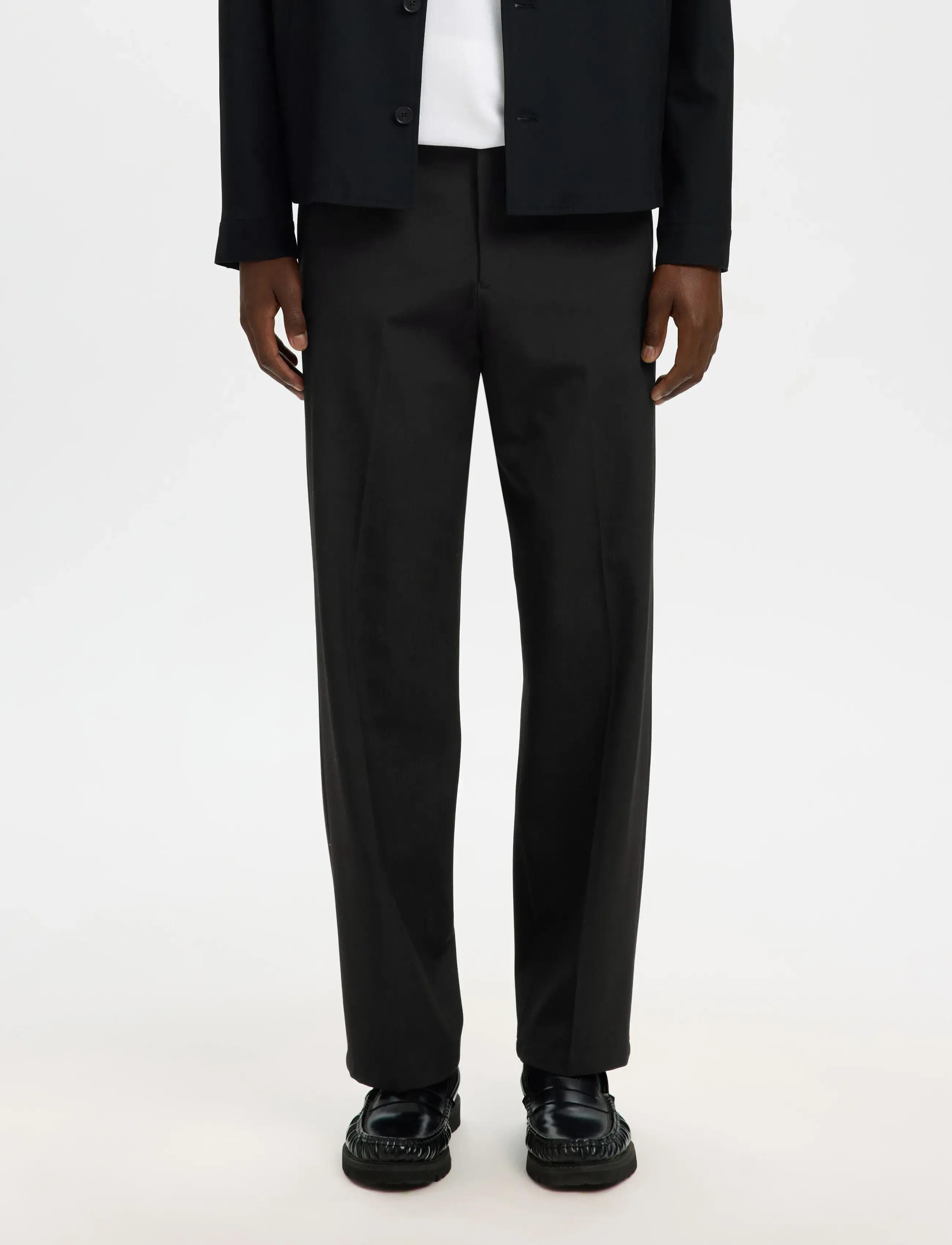 Selected SLM220-LOOSE ROBERT FLEX PANT NOOS - Püksid - BLACK / black
