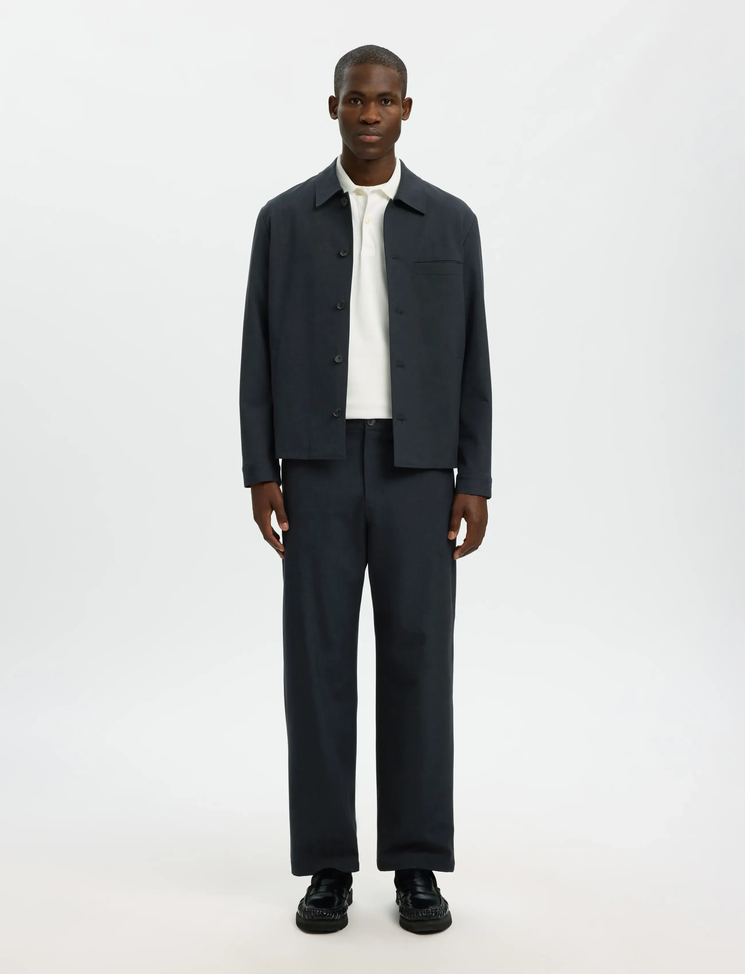 Selected - SLM220-LOOSE ROBERT FLEX PANT NOOS - vabaaja püksid - dark sapphire - 3