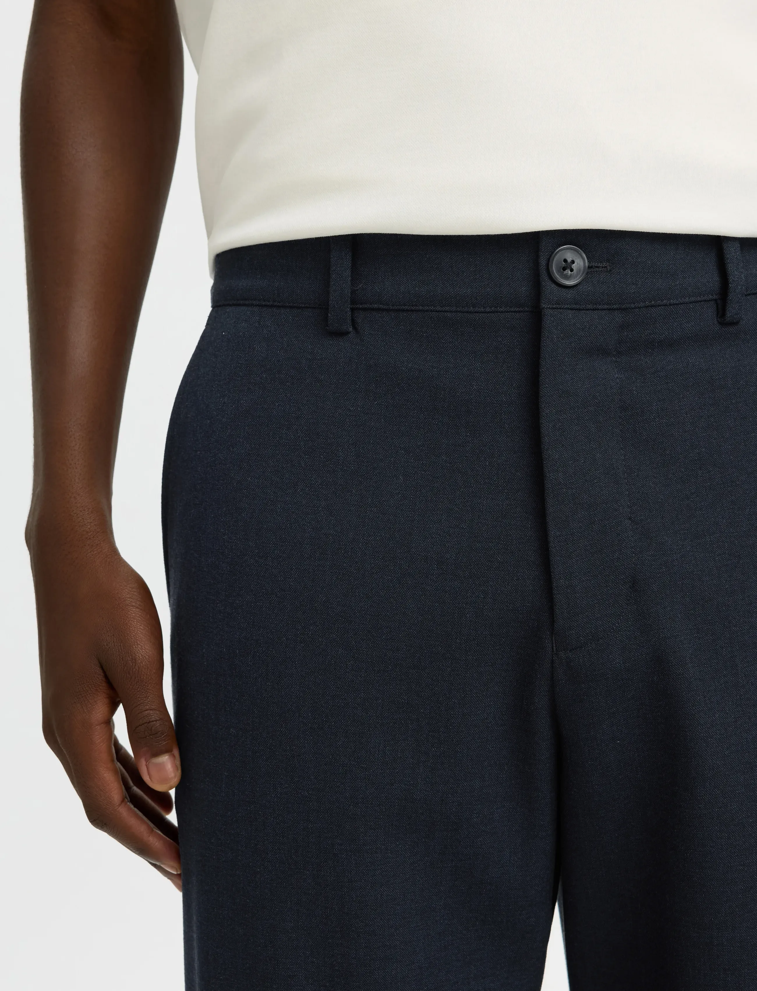 Selected - SLM220-LOOSE ROBERT FLEX PANT NOOS - vabaaja püksid - dark sapphire - 4