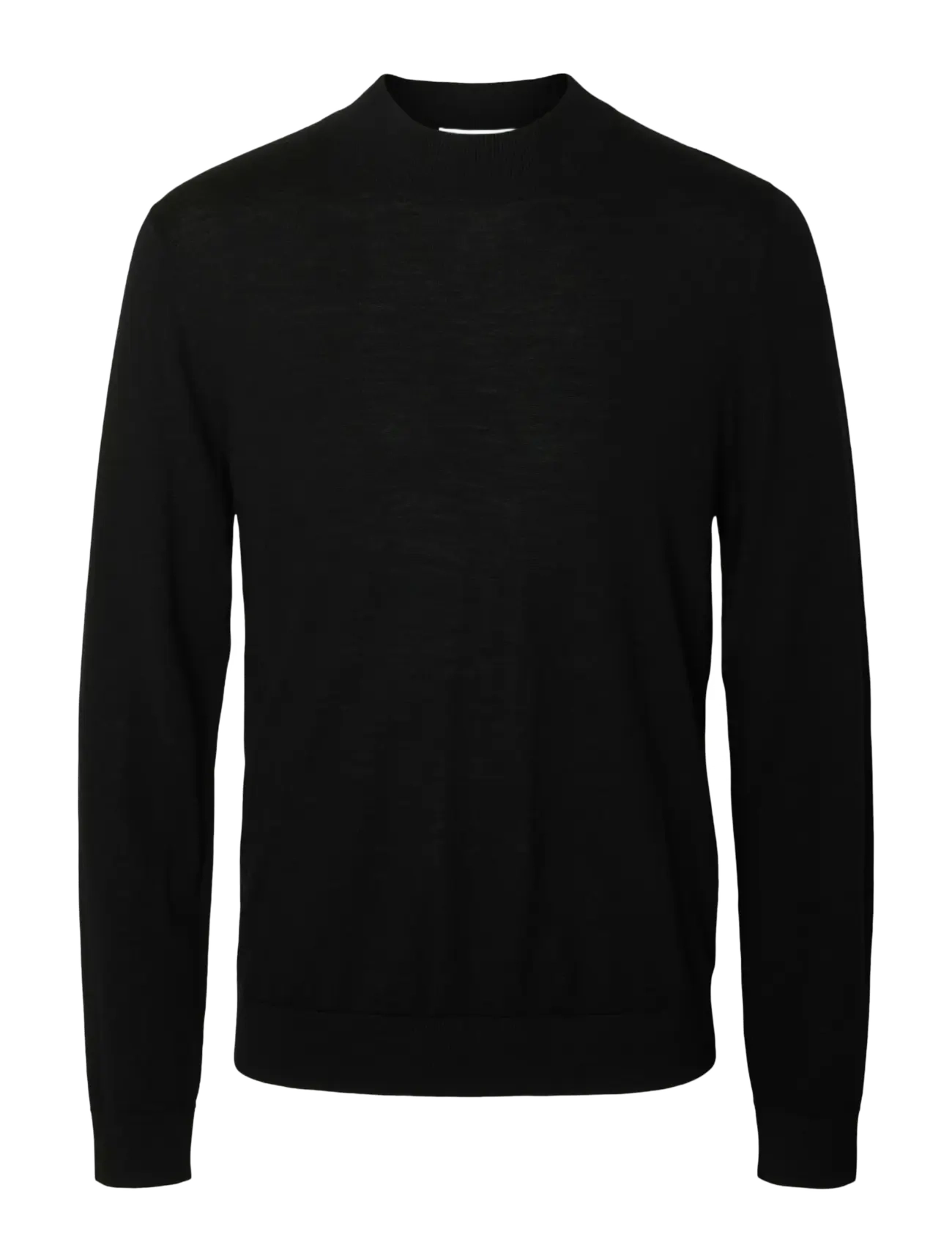 Selected - SLHTRAY LS KNIT MERINO MOCK NECK NOOS - black - 1