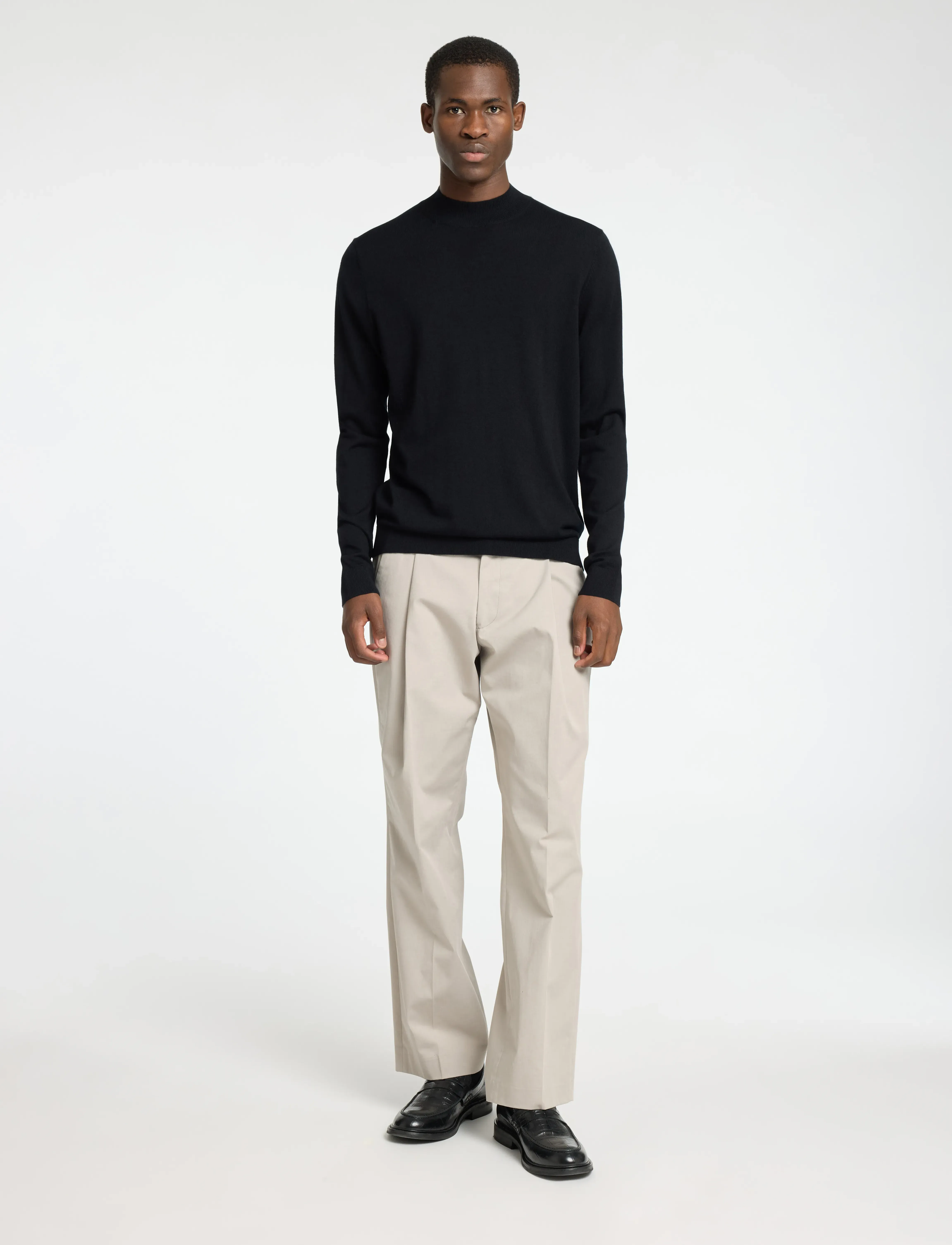 Selected - SLHTRAY LS KNIT MERINO MOCK NECK NOOS - black - 4