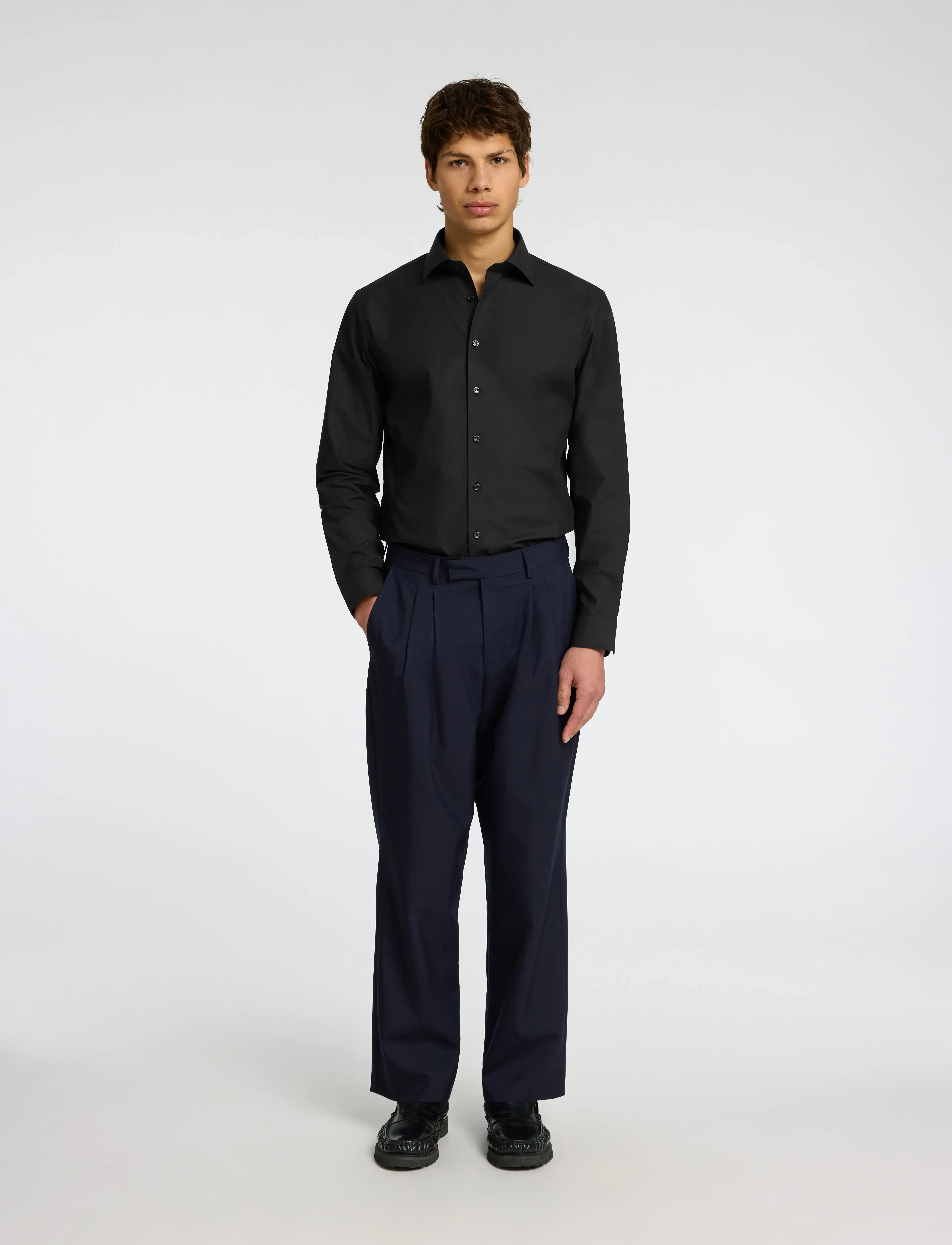 Selected - SLHSLIM-ETHAN SHIRT LS SPREAD NOOS - casual skjorter - black - 3