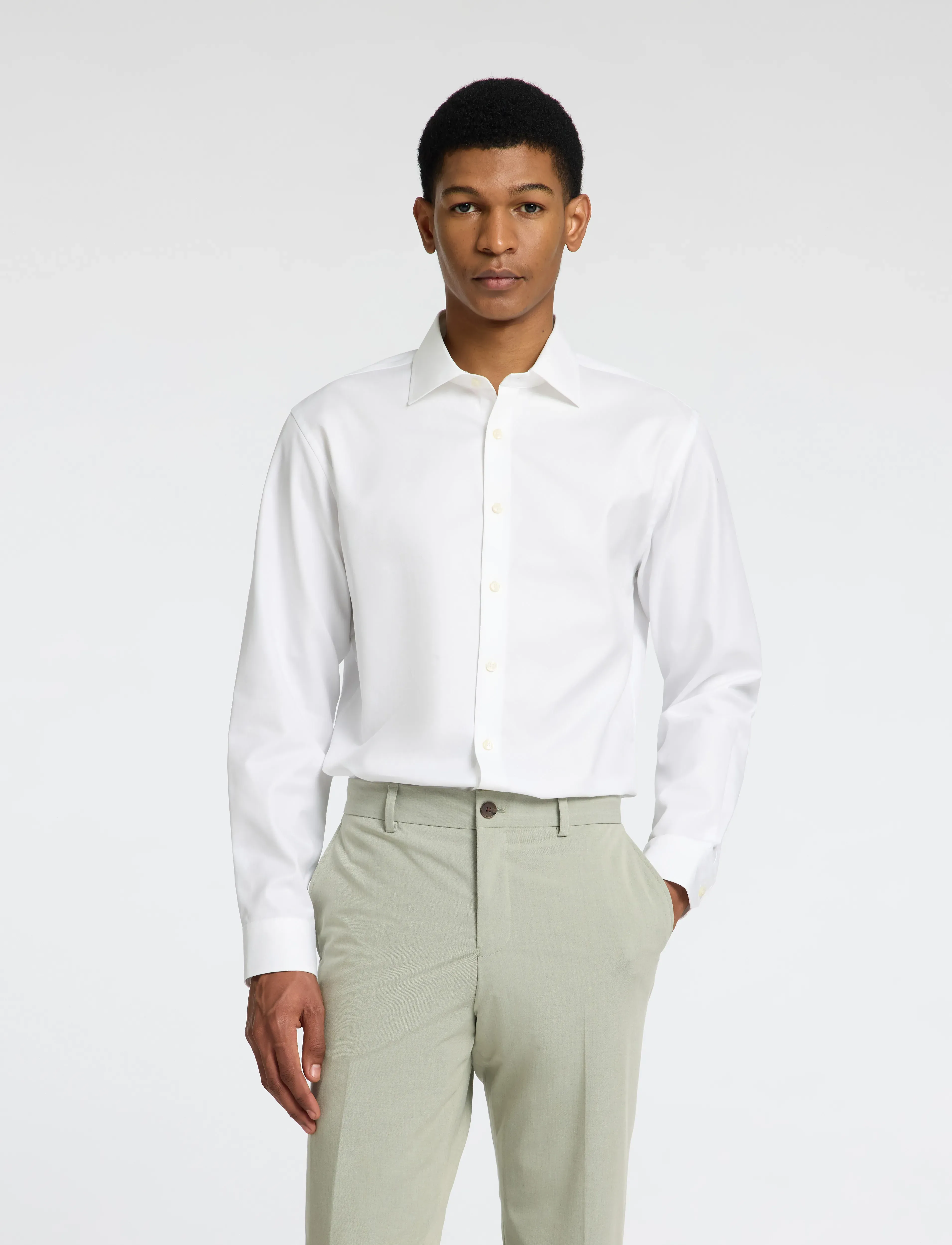 Selected SLHSLIM-ETHAN SHIRT LS SPREAD NOOS - Skjorter - BRIGHT WHITE / white