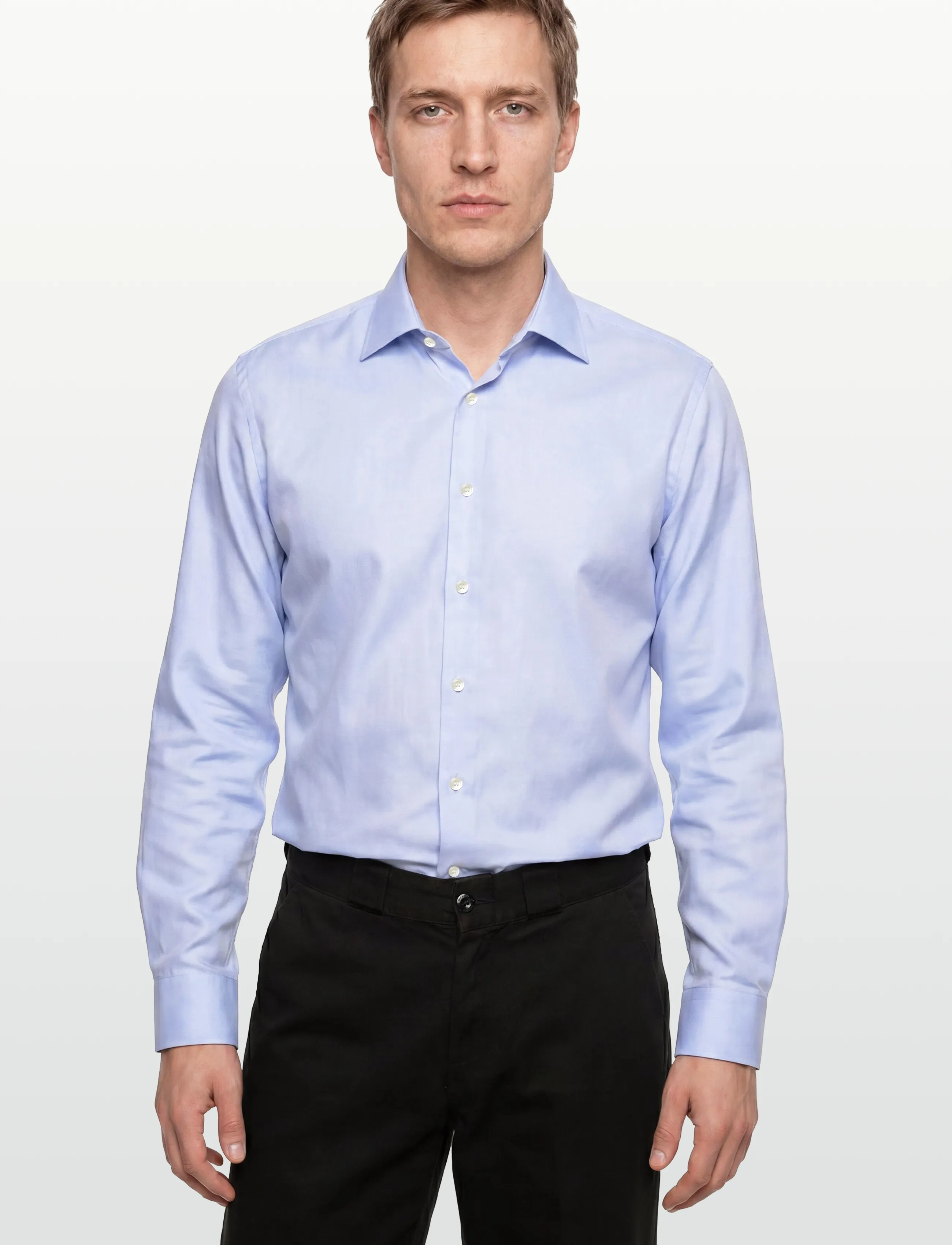 Selected - SLHSLIM-ETHAN SHIRT LS SPREAD NOOS - avslappede skjorter - light blue - 3