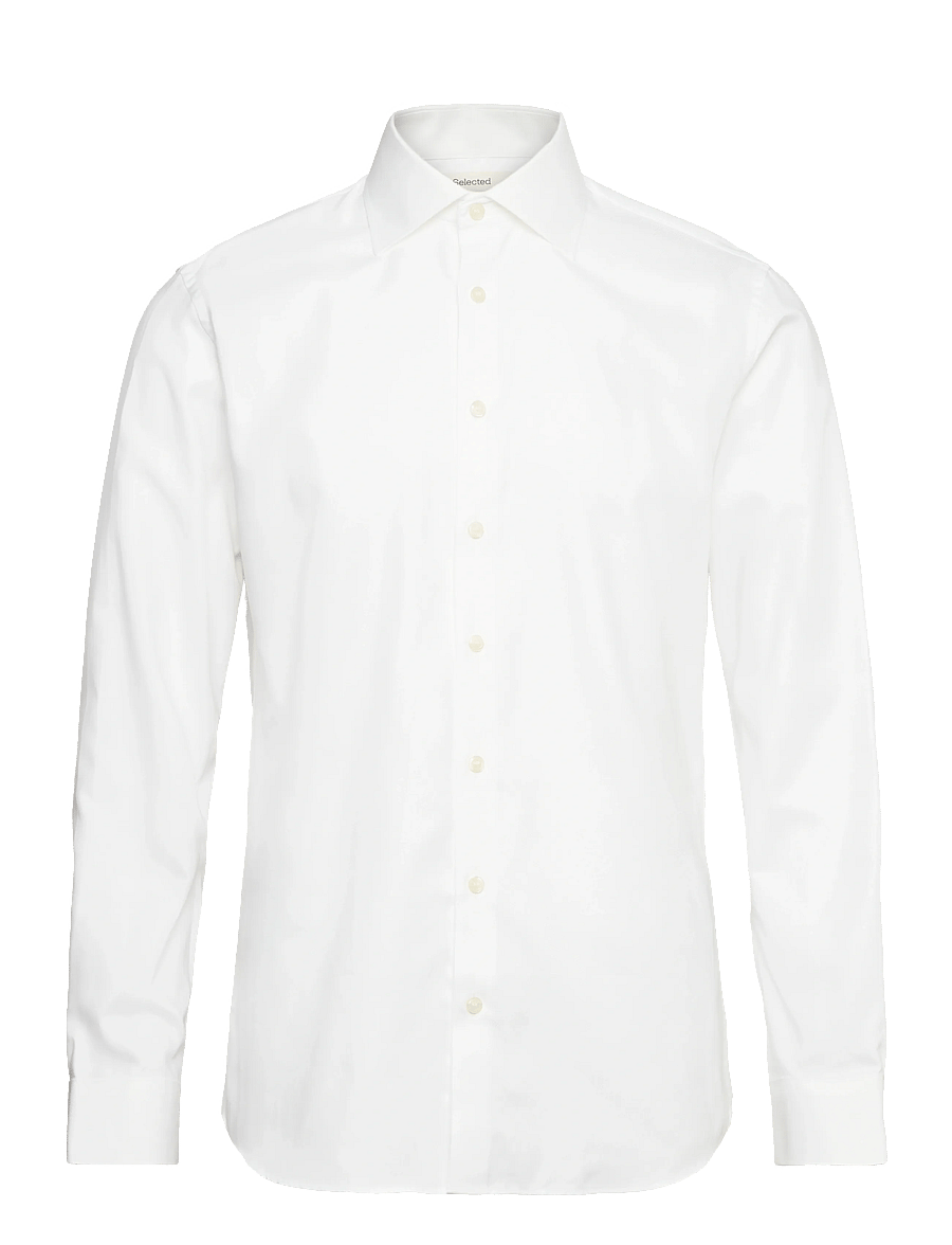Selected - SLHSLIM-ETHAN SHIRT LS SPREAD NOOS - casual overhemden - white - 1