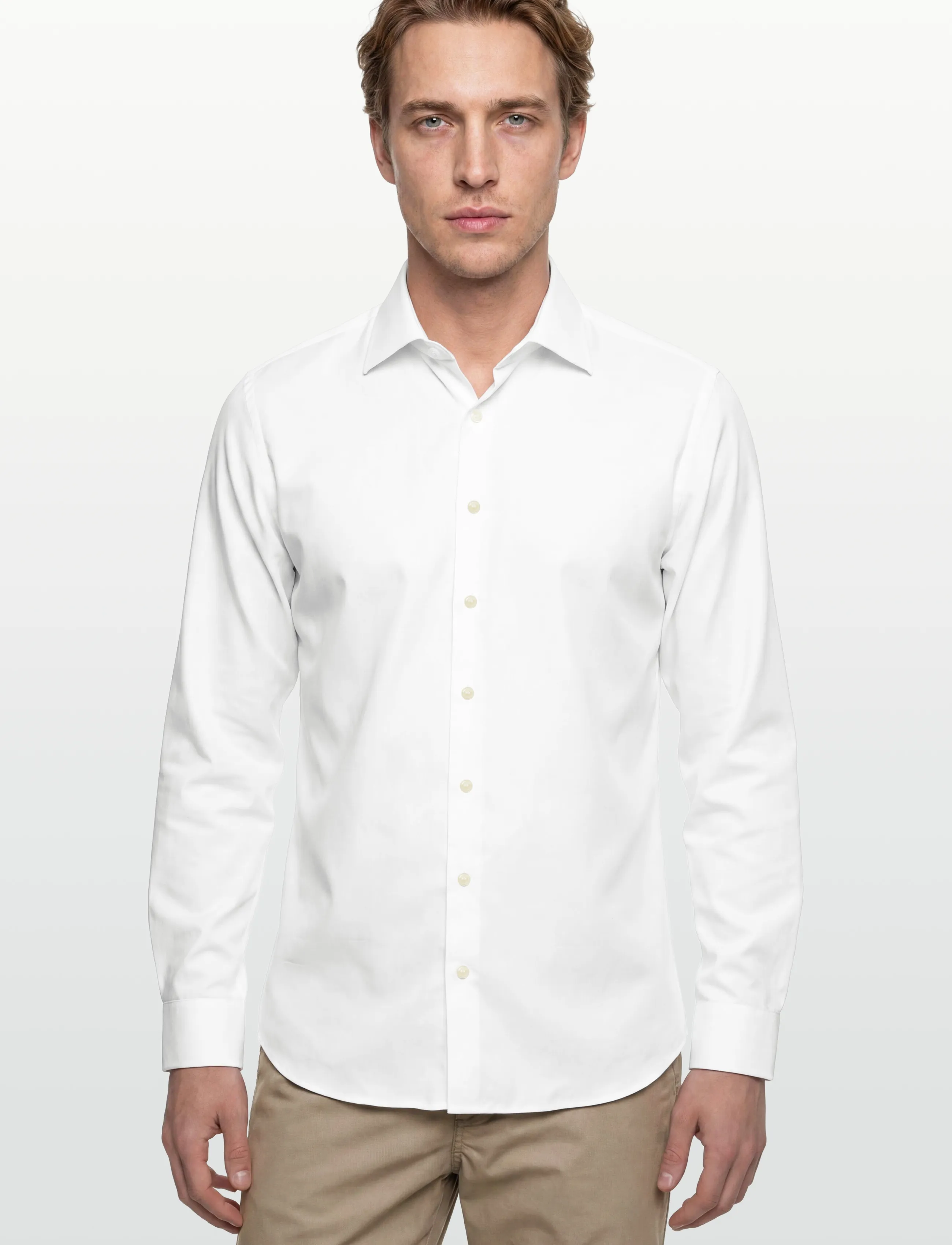 Selected - SLHSLIM-ETHAN SHIRT LS SPREAD NOOS - casual overhemden - white - 3