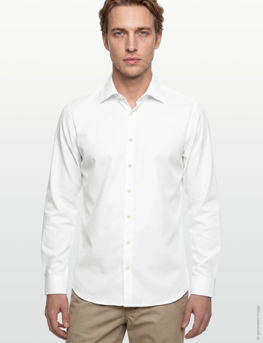 Selected - SLHSLIM-ETHAN SHIRT LS SPREAD NOOS - casual overhemden - white - 3