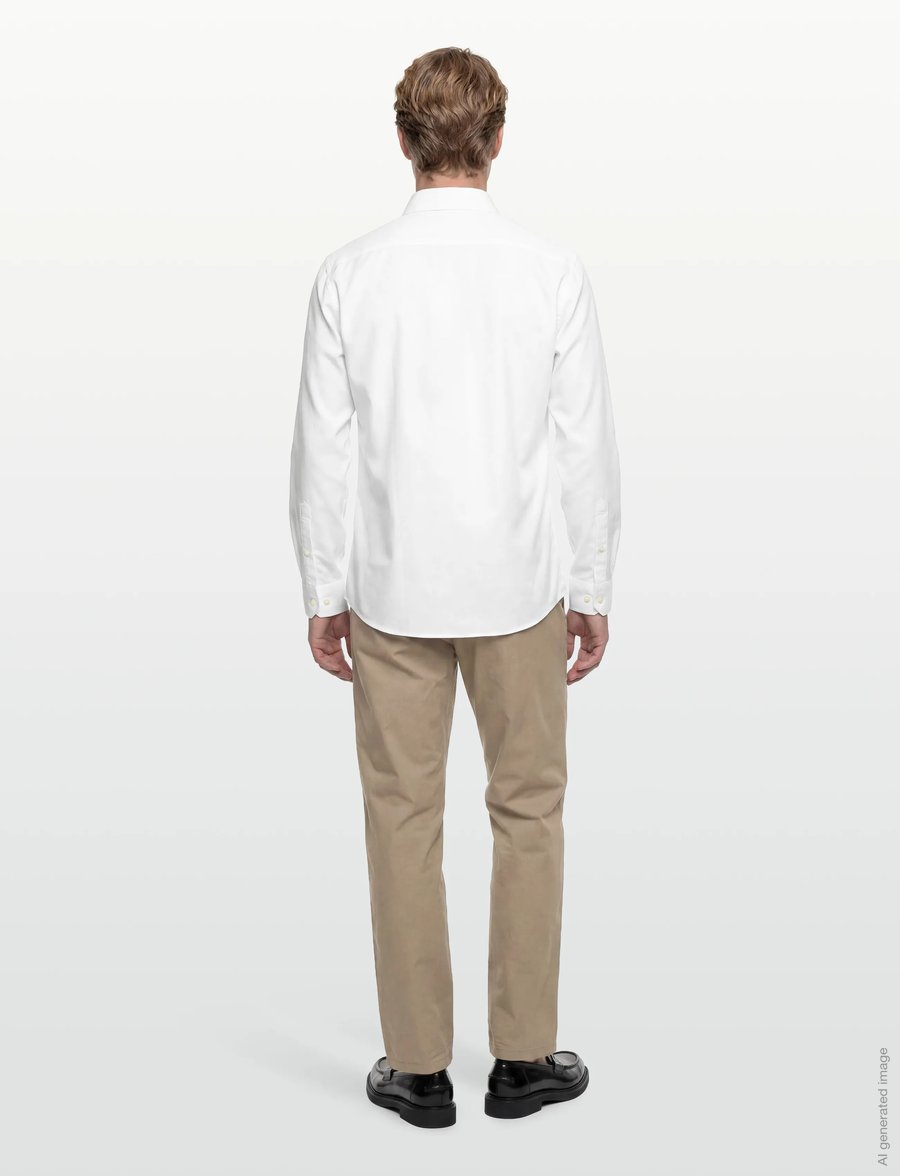 Selected - SLHSLIM-ETHAN SHIRT LS SPREAD NOOS - casual overhemden - white - 4