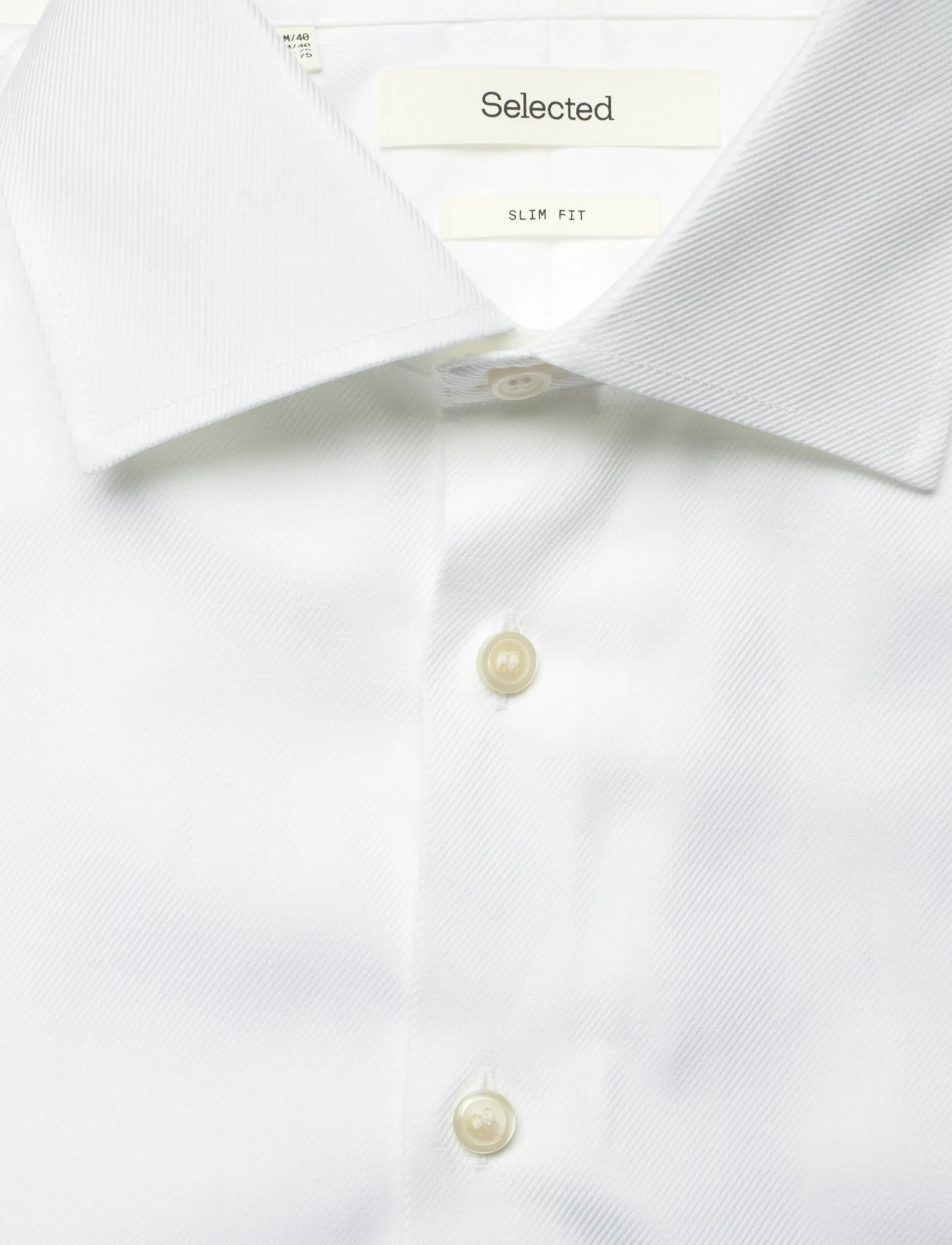 Selected - SLHSLIM-ETHAN SHIRT LS SPREAD NOOS - casual overhemden - white - 5