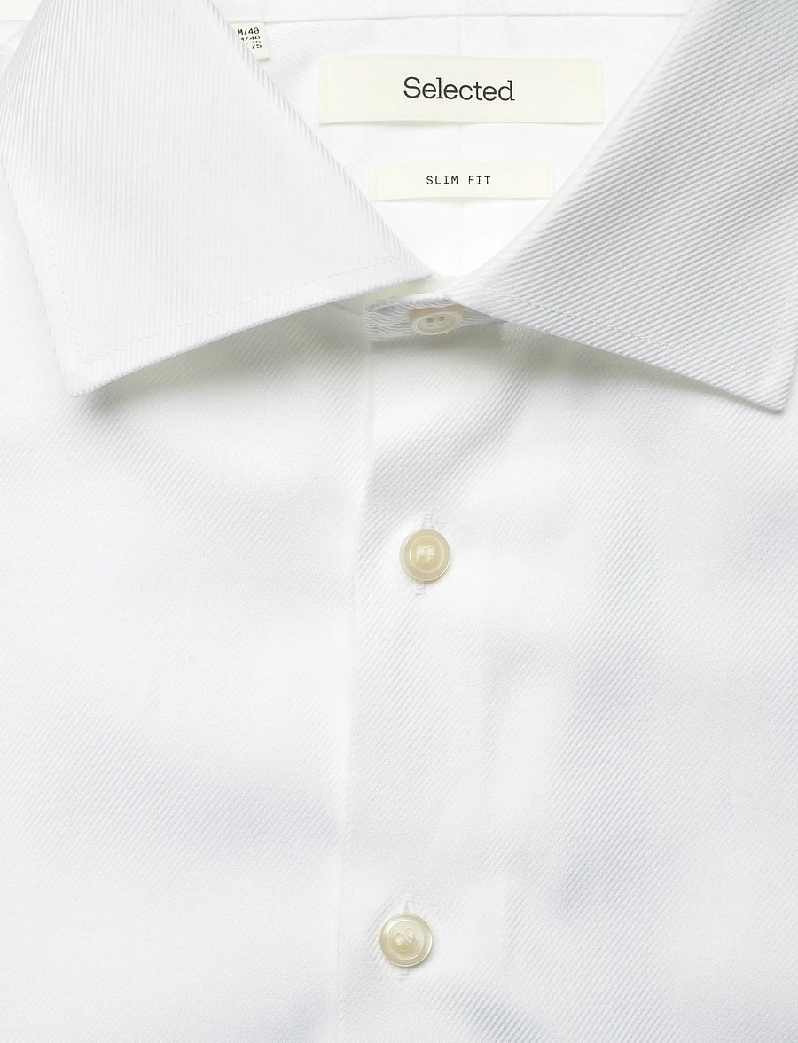 Selected - SLHSLIM-ETHAN SHIRT LS SPREAD NOOS - casual overhemden - white - 5