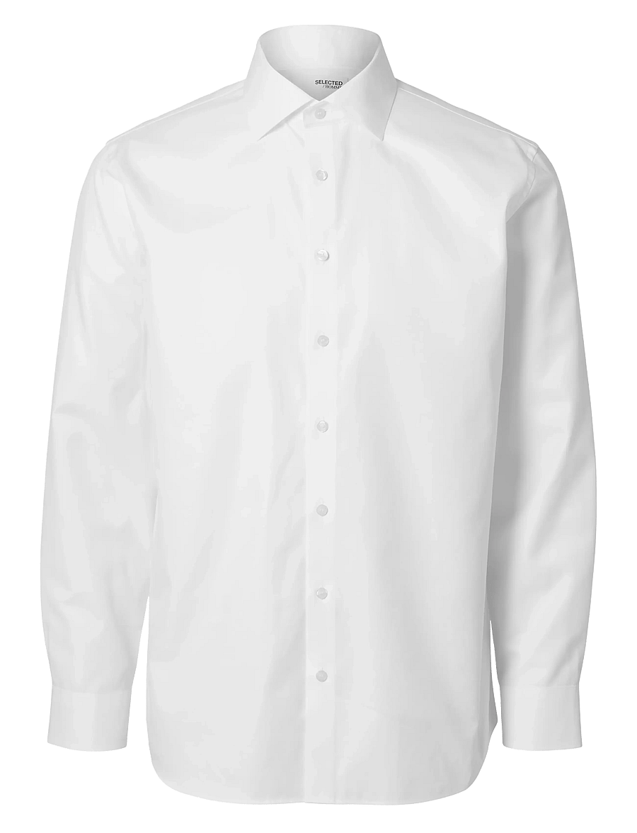 Selected - SLHREG-ETHAN SHIRT LS SPREAD NOOS - bright white - 0