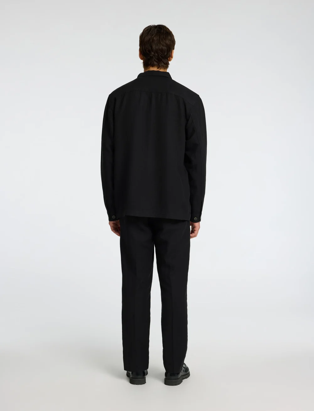 Selected - SLH-LEROY LINEN BLEND OVERSHIRT LS NOOS - kollektioner - black - 2