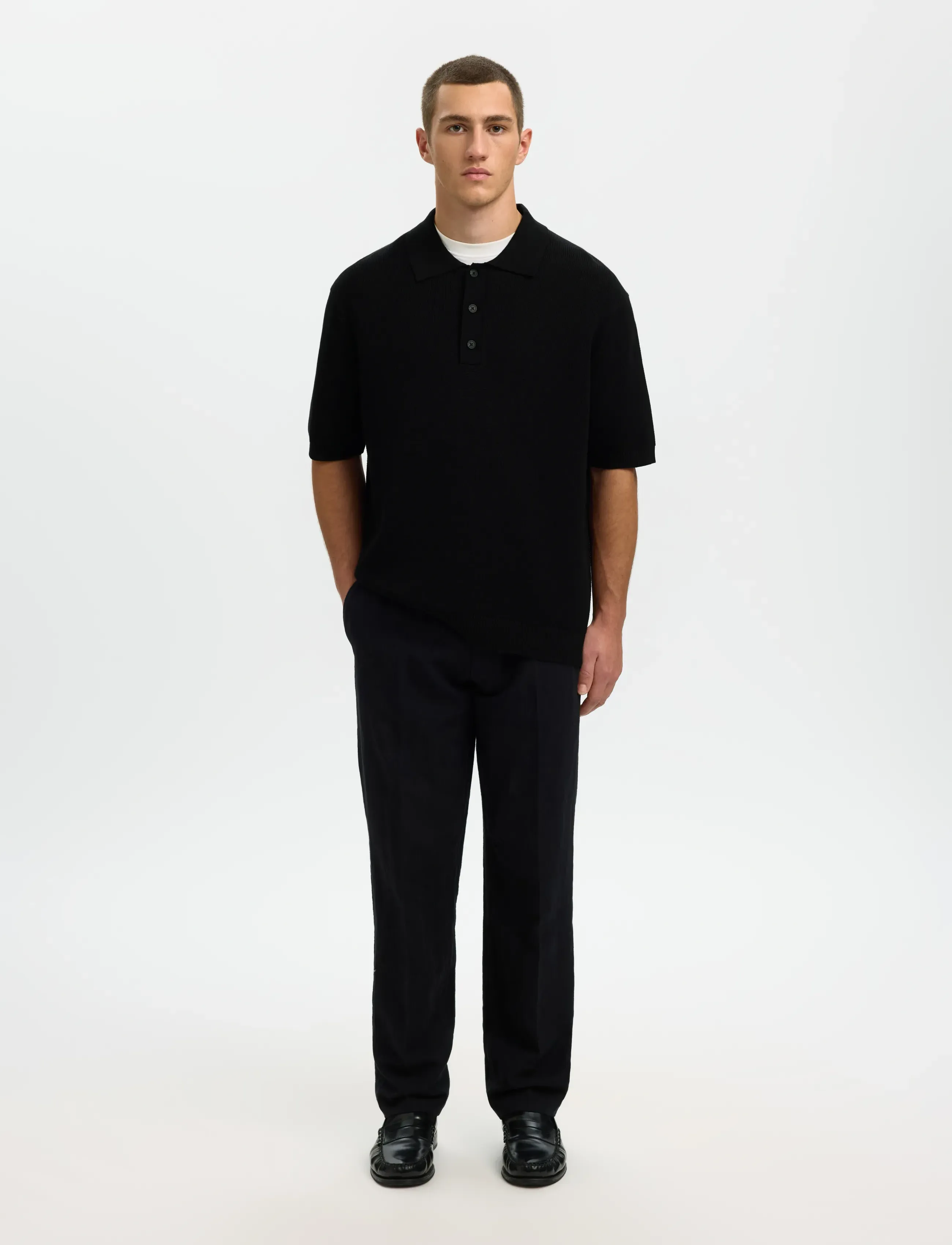 Selected - SLM-LEROY LINEN BLEND OVERSHIRT LS NOOS - feriefavoritter - black - 3