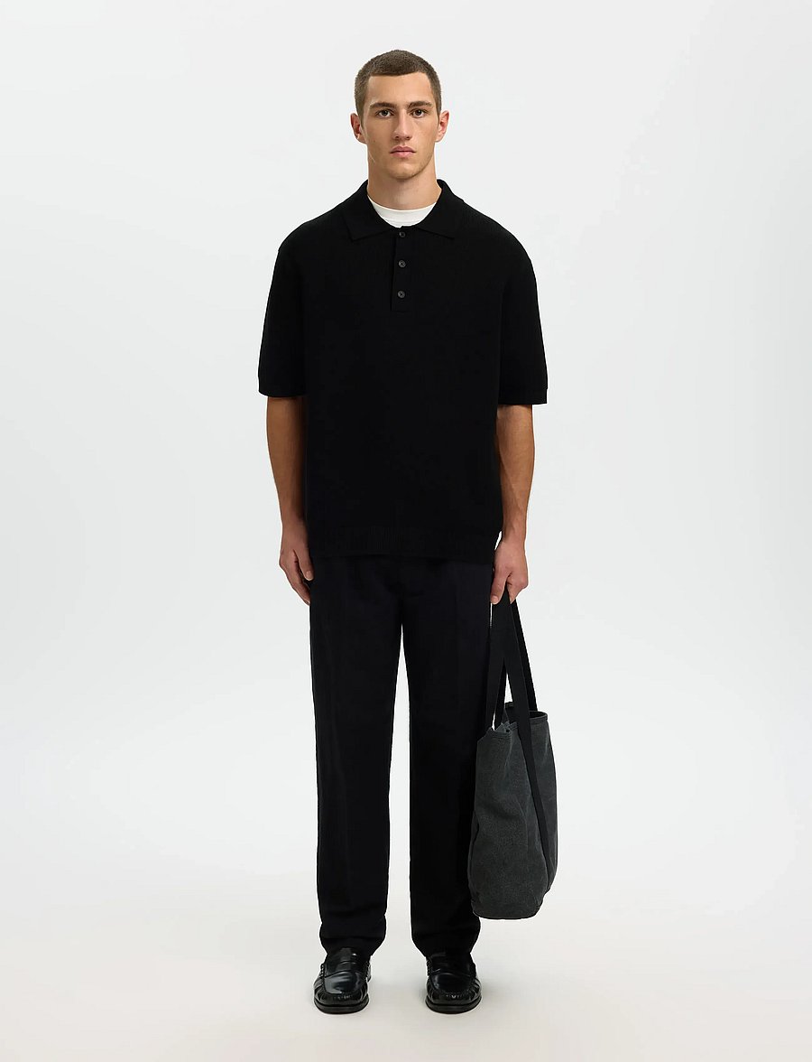 Selected - SLM-LEROY LINEN BLEND OVERSHIRT LS NOOS - feriefavoritter - black - 5