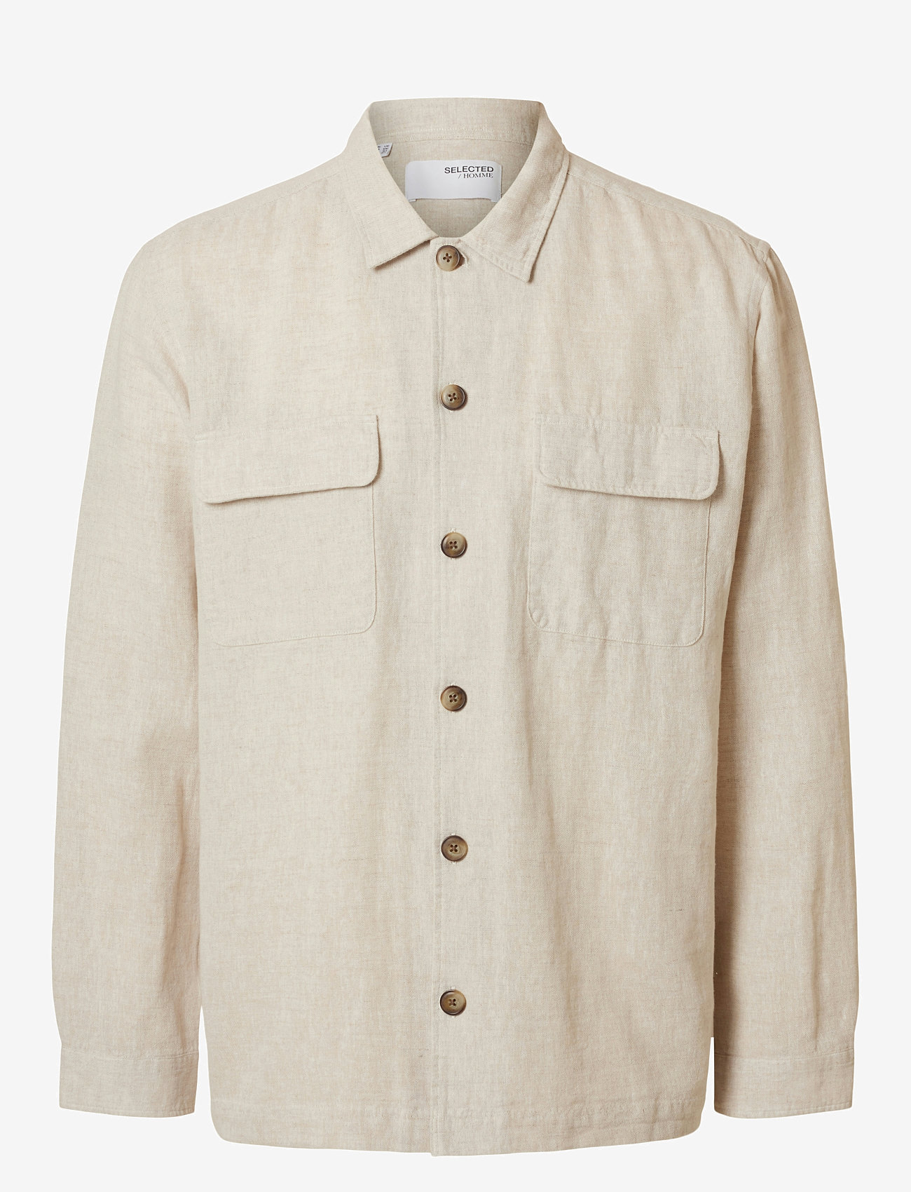 Selected - SLM-LEROY LINEN BLEND OVERSHIRT LS NOOS - kollektsioonid - pure cashmere - 1