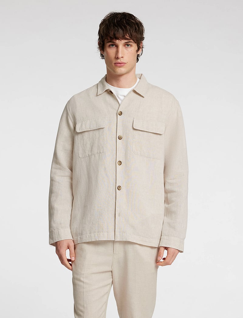 Selected - SLM-LEROY LINEN BLEND OVERSHIRT LS NOOS - kollektsioonid - pure cashmere - 0
