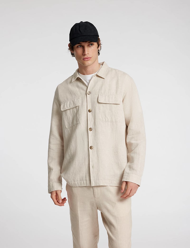 Selected - SLM-LEROY LINEN BLEND OVERSHIRT LS NOOS - kollektsioonid - pure cashmere - 3