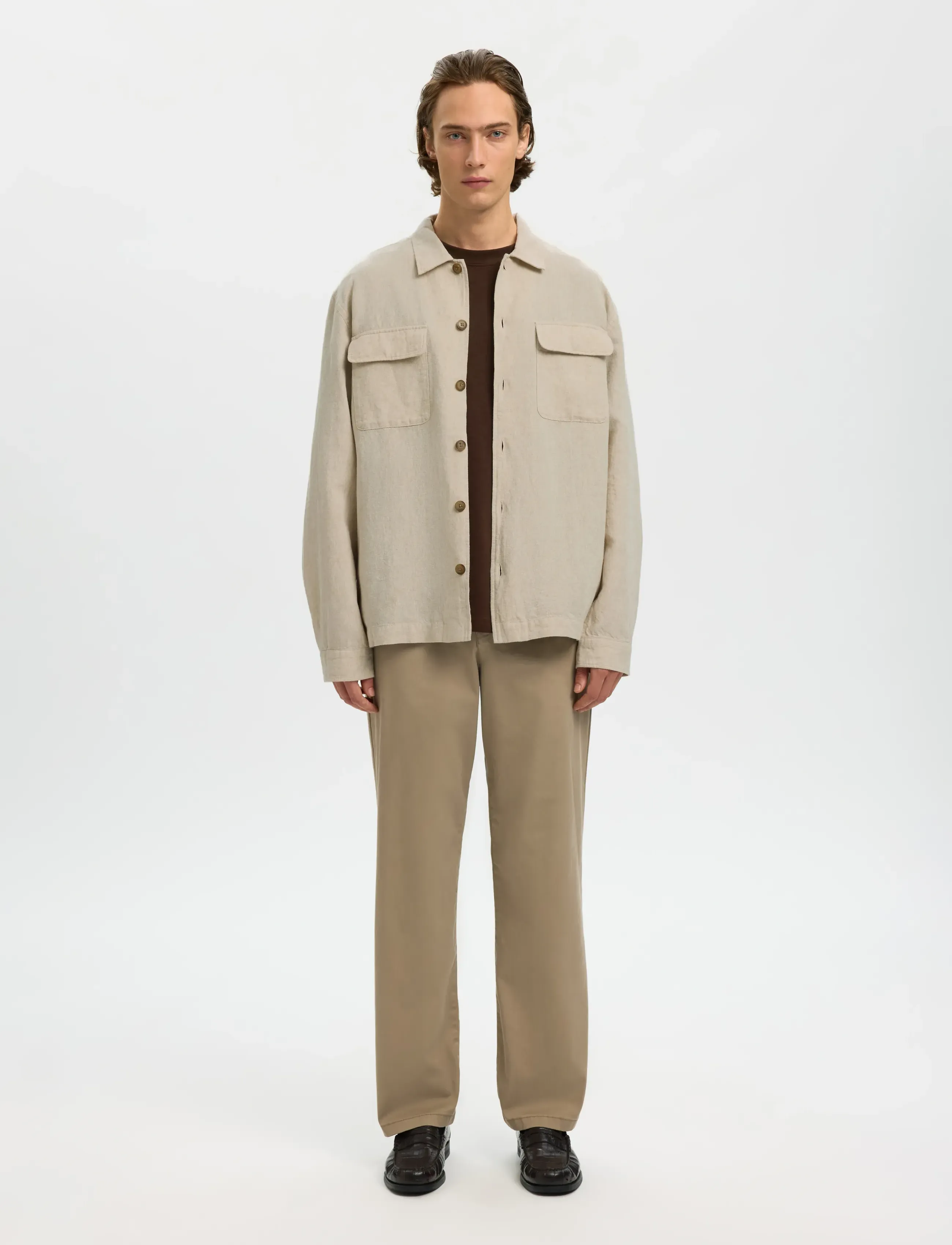 Selected - SLM-LEROY LINEN BLEND OVERSHIRT LS NOOS - vacation essentials - pure cashmere - 3