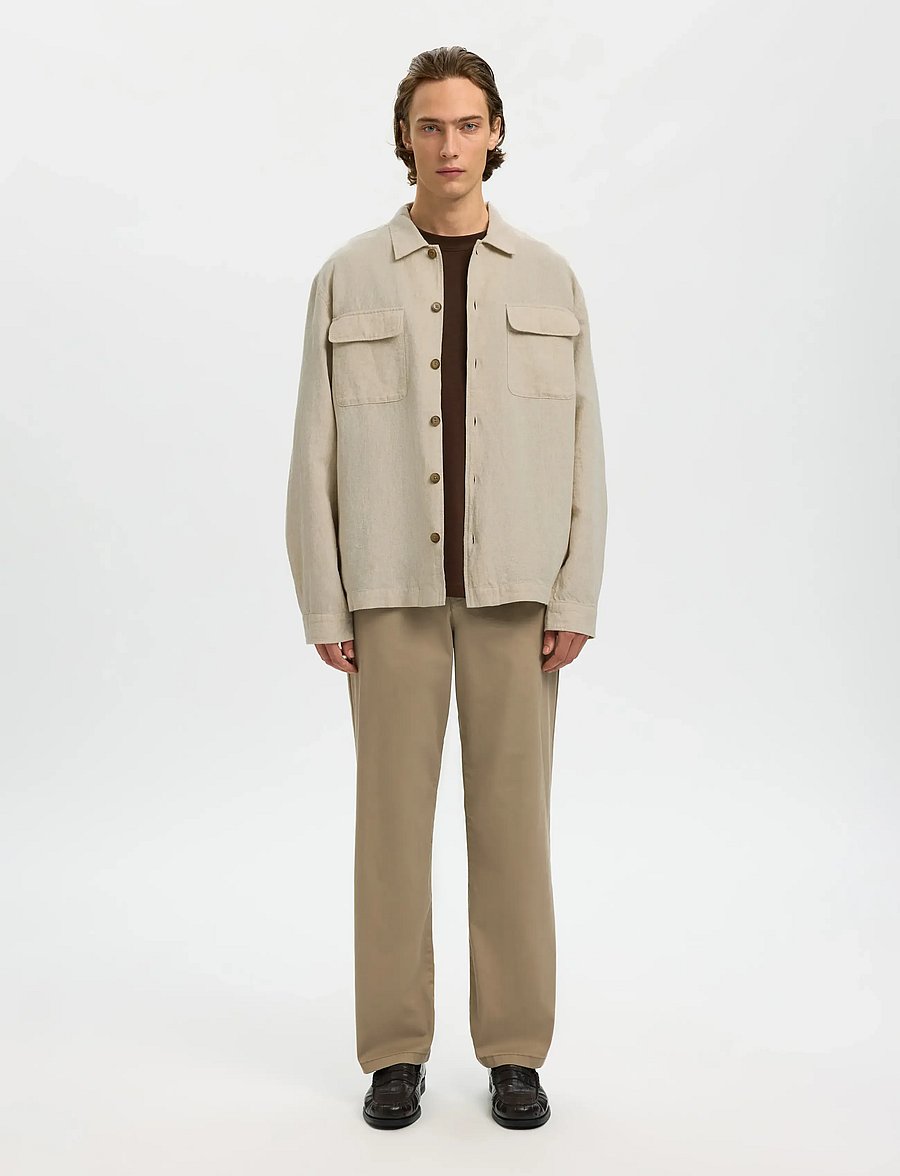 Selected - SLM-LEROY LINEN BLEND OVERSHIRT LS NOOS - summer essentials - pure cashmere - 3