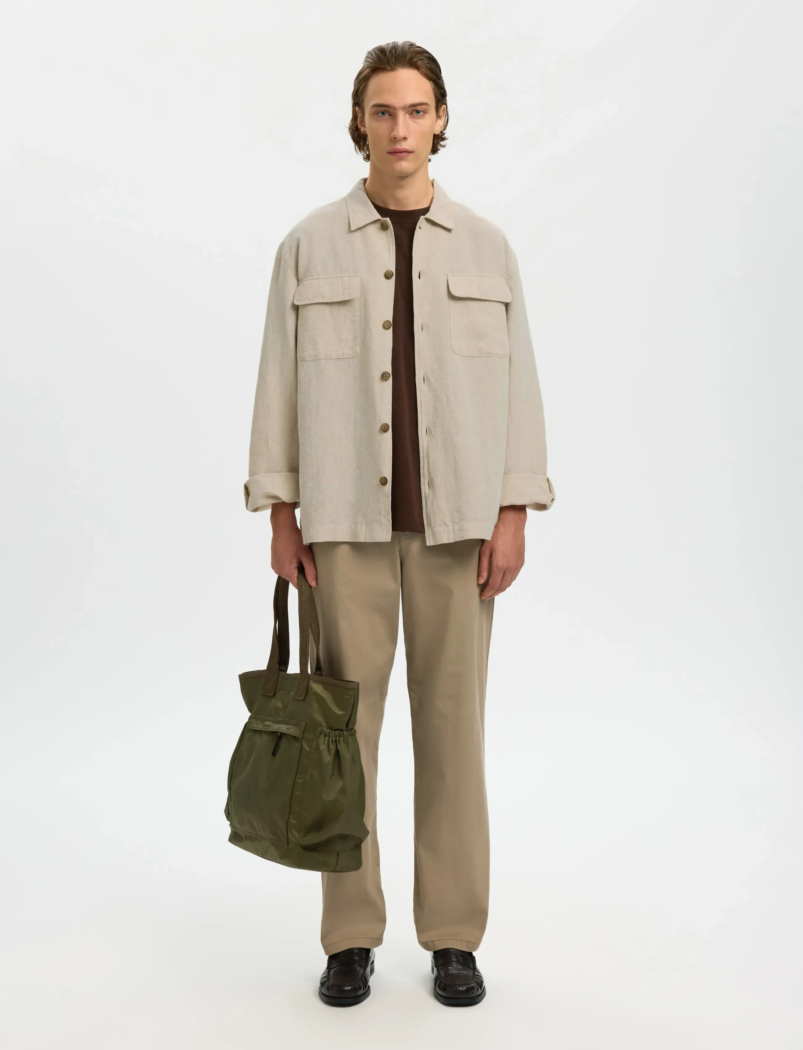 Selected - SLM-LEROY LINEN BLEND OVERSHIRT LS NOOS - vacation essentials - pure cashmere - 5