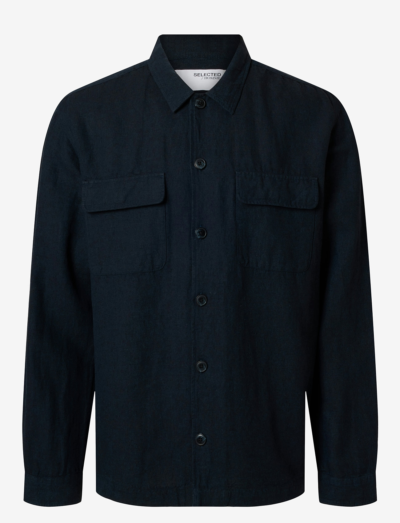 Selected - SLM-LEROY LINEN BLEND OVERSHIRT LS NOOS - shoppa efter tillfälle - sky captain - 1
