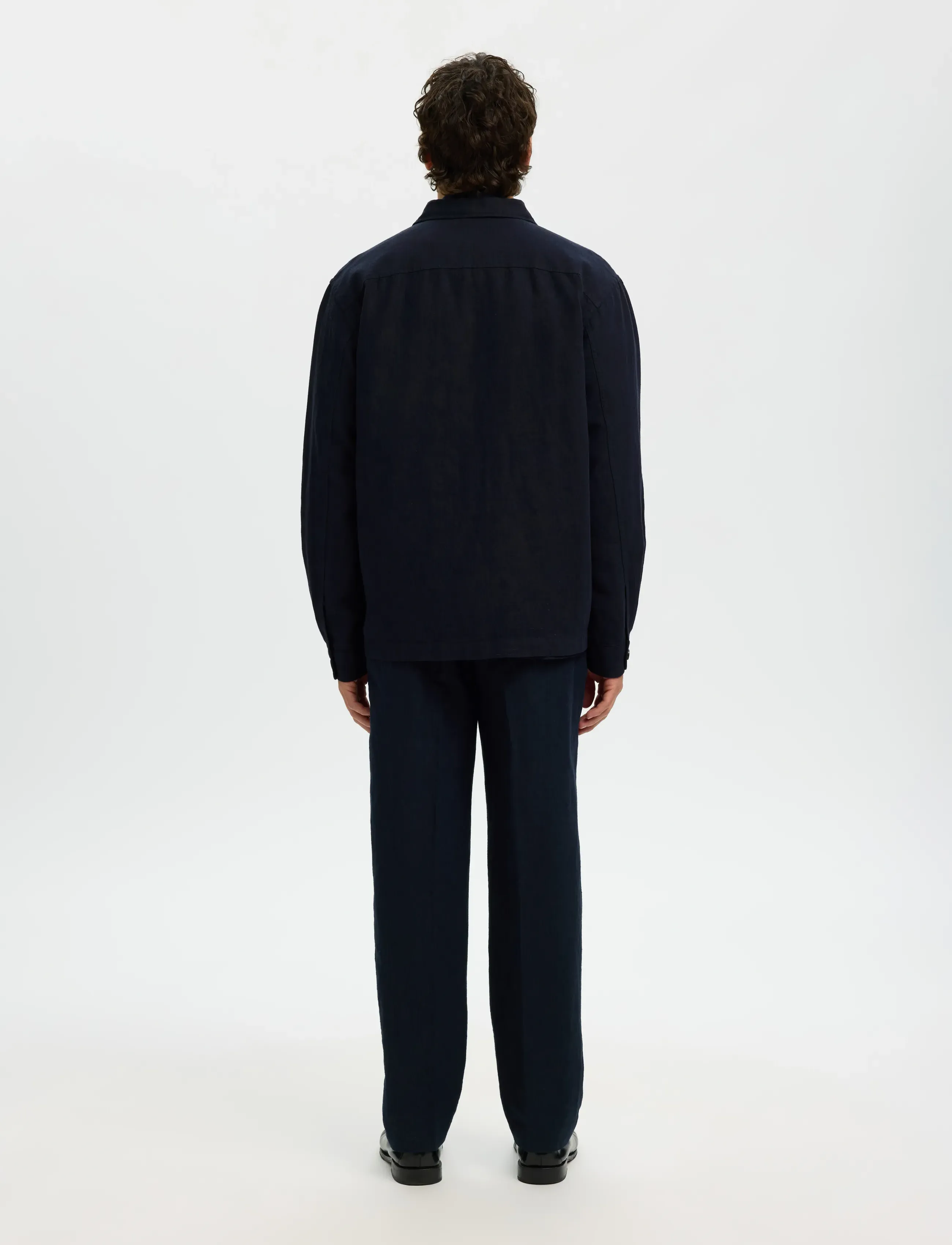 Selected - SLM-LEROY LINEN BLEND OVERSHIRT LS NOOS - feriefavoritter - sky captain - 2