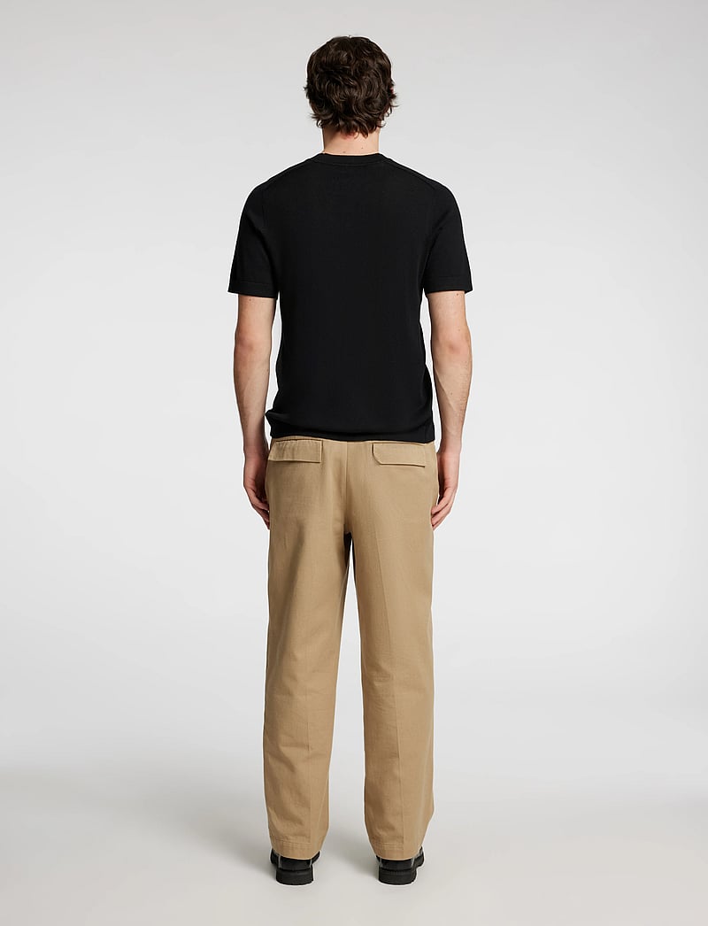 Selected - SLHTRAY SS KNIT MERINO CREW NECK NOOS - kurzärmelig - black - 2