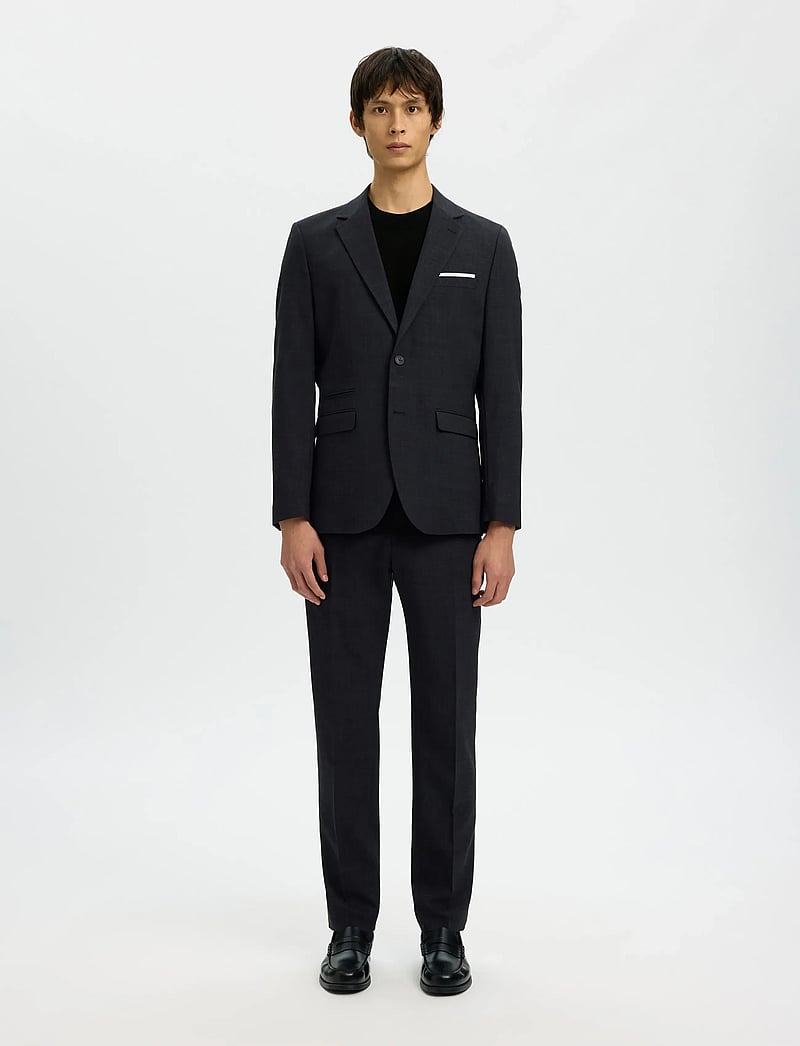 Selected - SLHTRAY SS KNIT MERINO CREW NECK NOOS - kurzärmelig - black - 5