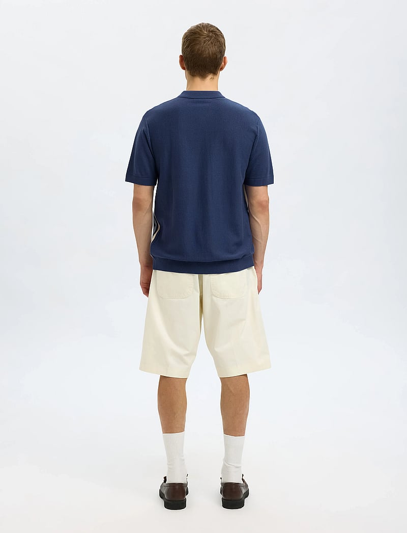 Selected - SLHMATTIS SS KNIT STRIPE POLO CARDIGAN - cardigans - oceana - 2