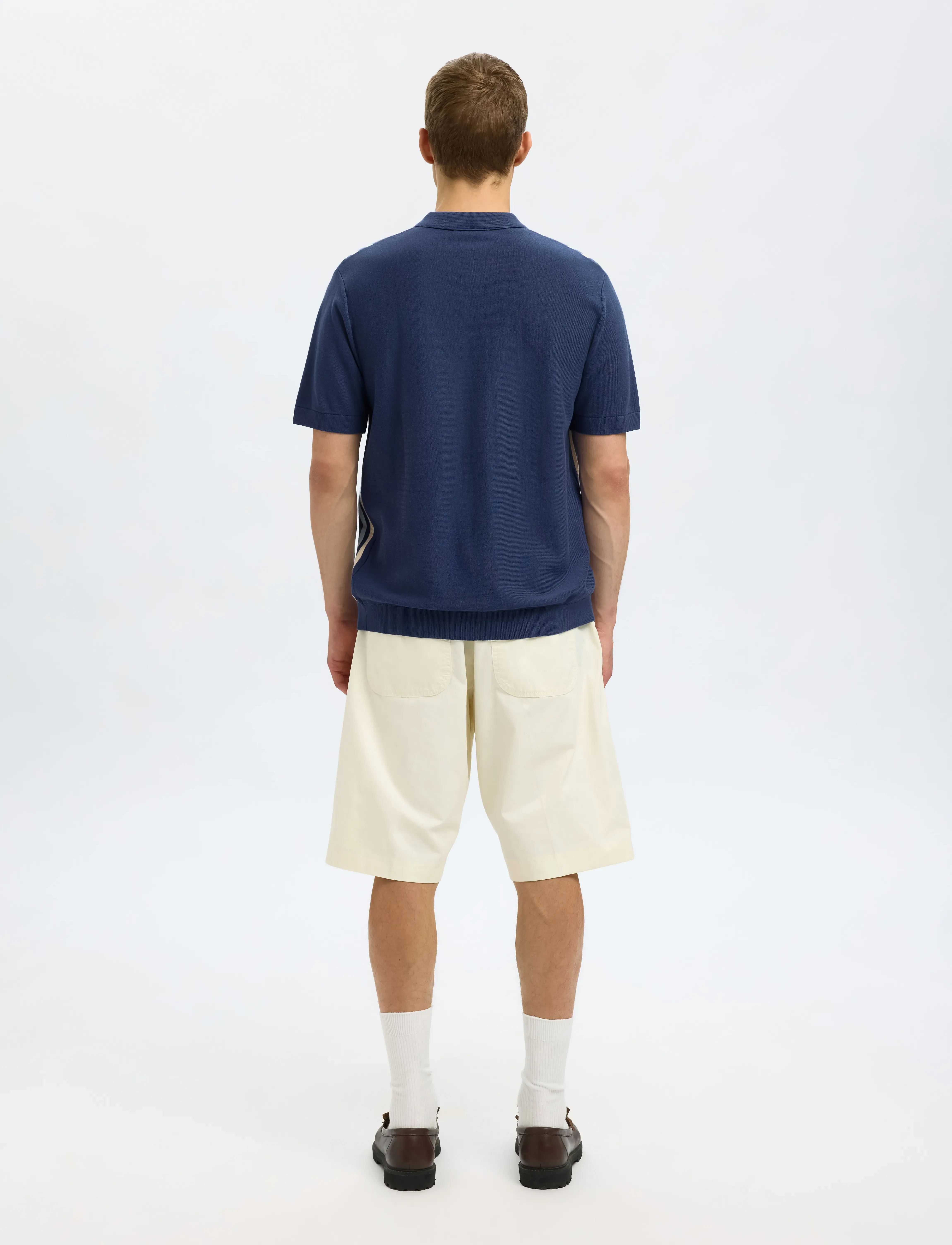 Selected - SLHMATTIS SS KNIT STRIPE POLO CARDIGAN - cardigans - oceana - 2
