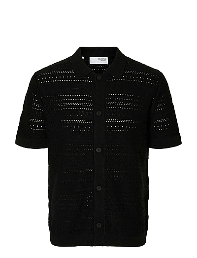 Slhpalo Ss Knit Crochet Polo Cardigan - Cardigans