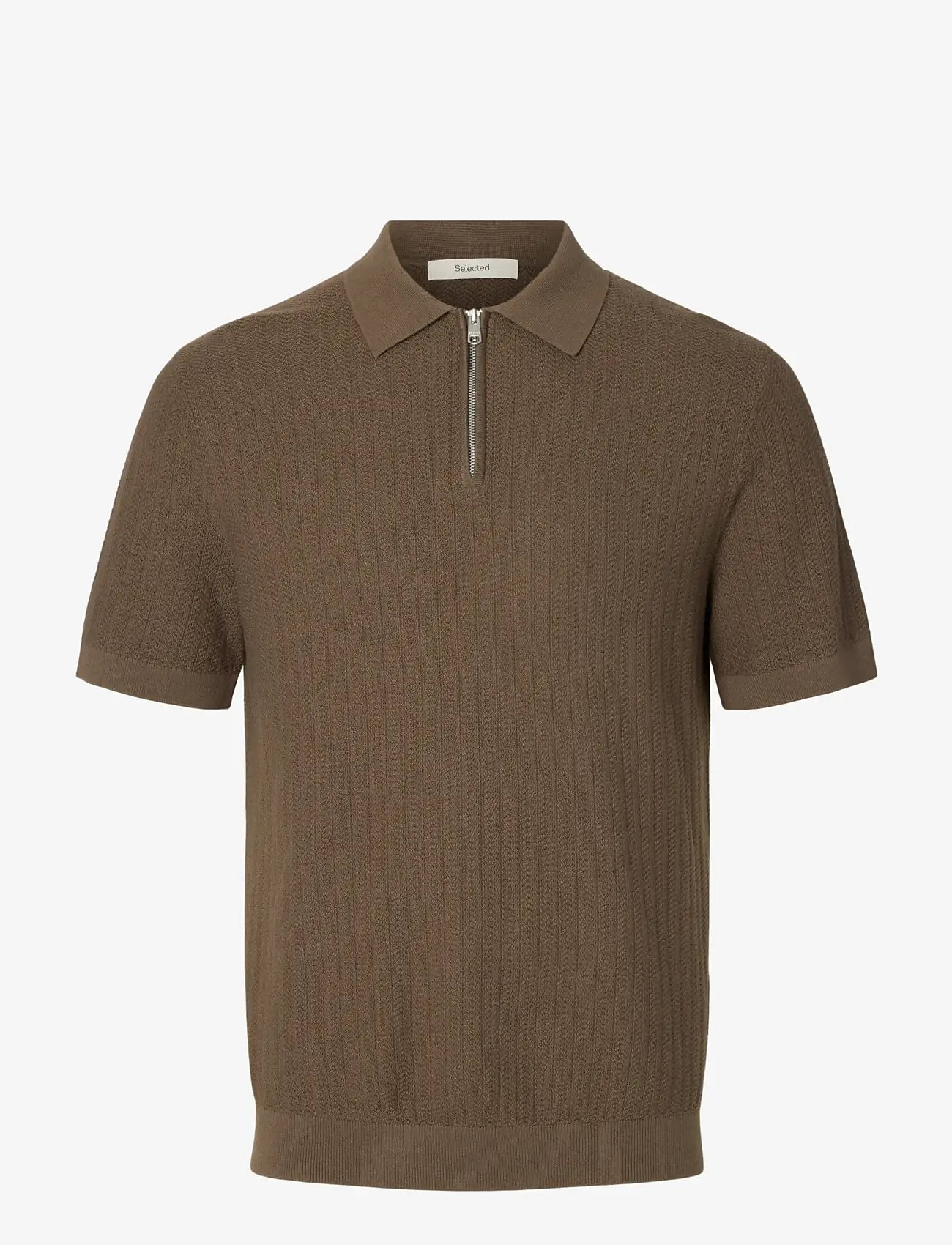 トップス second layer 23ss s/s open knit polo Mercerised Pure Cotton Half zip Knitted Polo Shirt