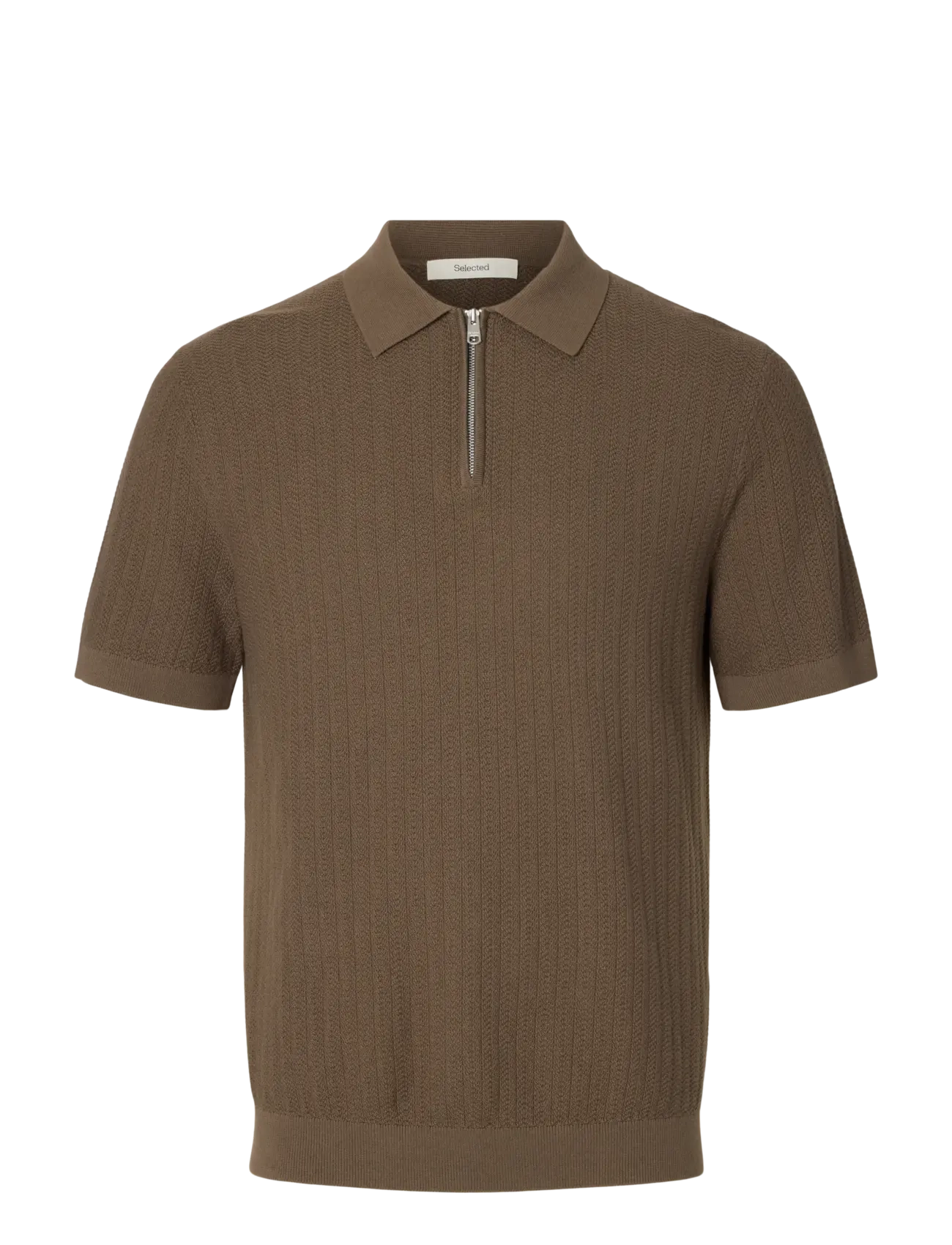 Selected Slmcran Ss Knit Structure Zip Polo Noos (SEL16096388