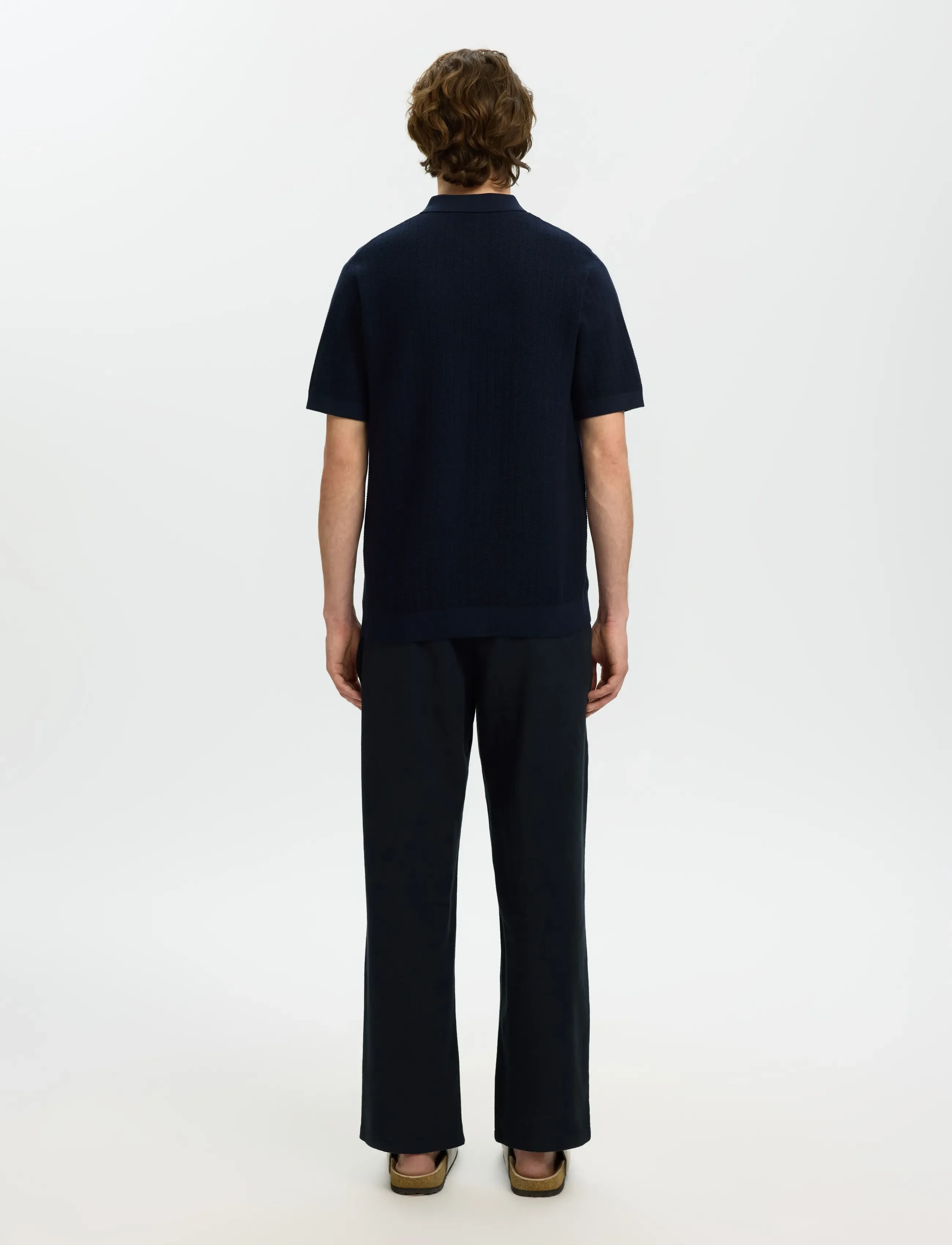 Slmcran Ss Knit Structure Zip Polo Noos 2