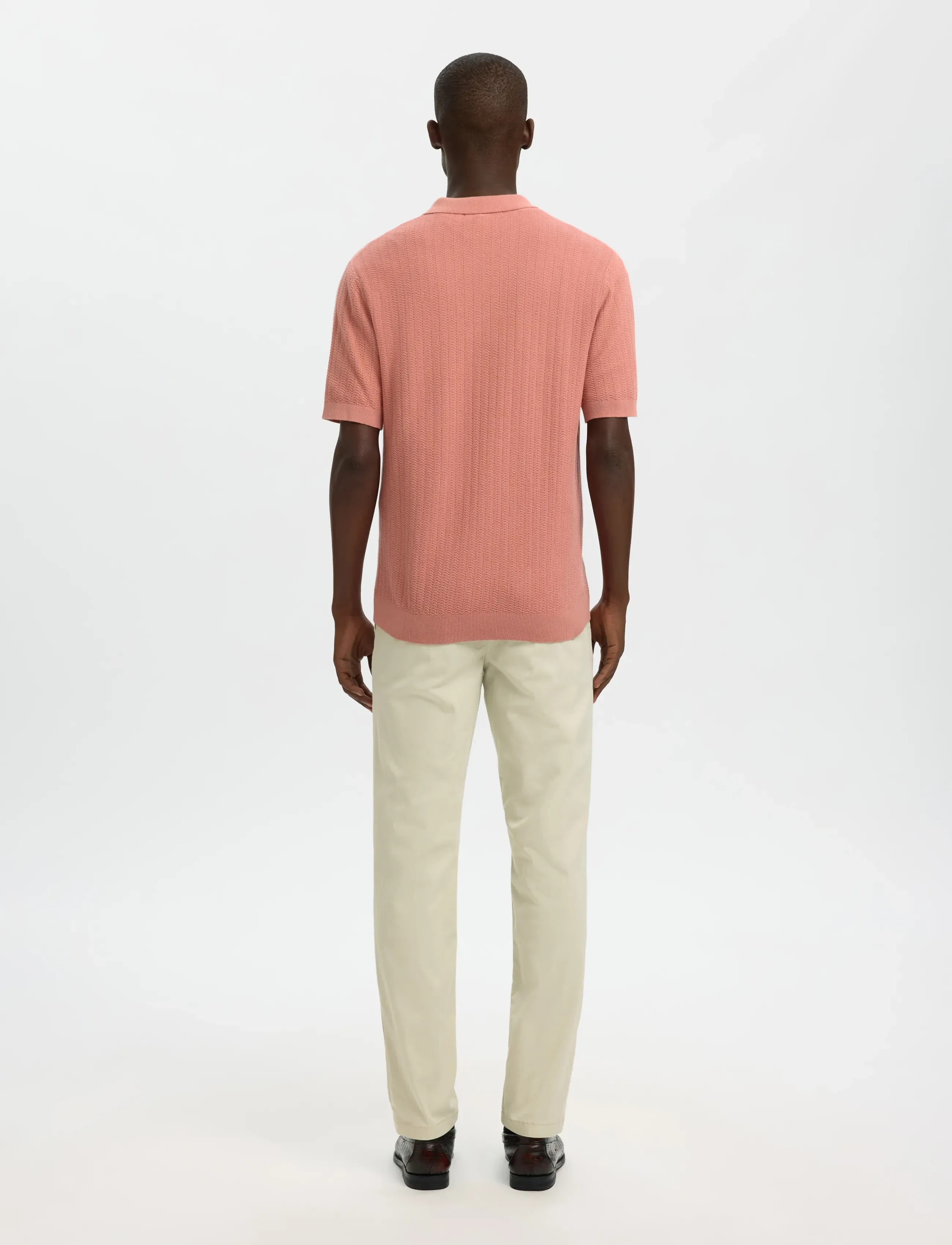 Slmcran Ss Knit Structure Zip Polo Noos 2