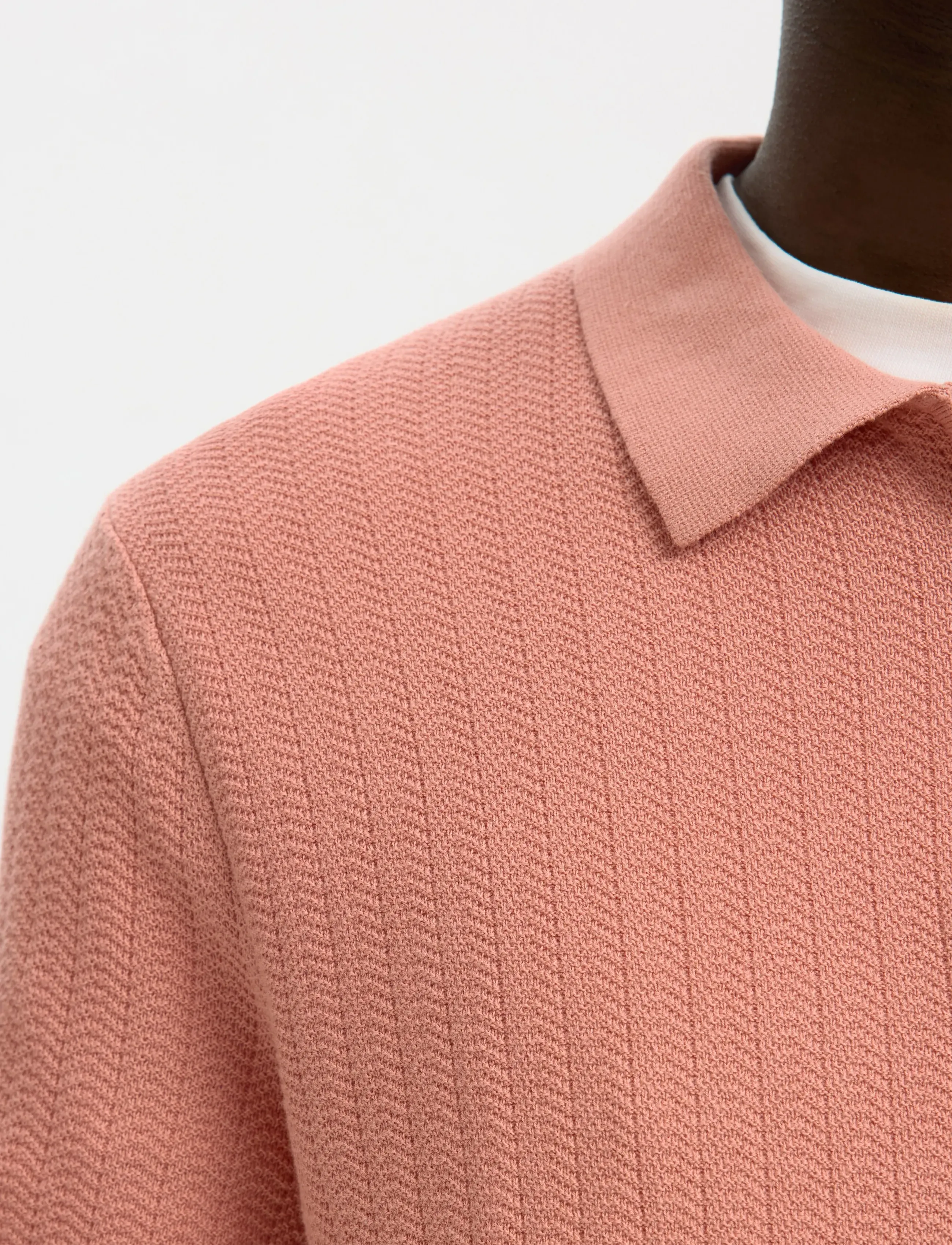 Slmcran Ss Knit Structure Zip Polo Noos 4