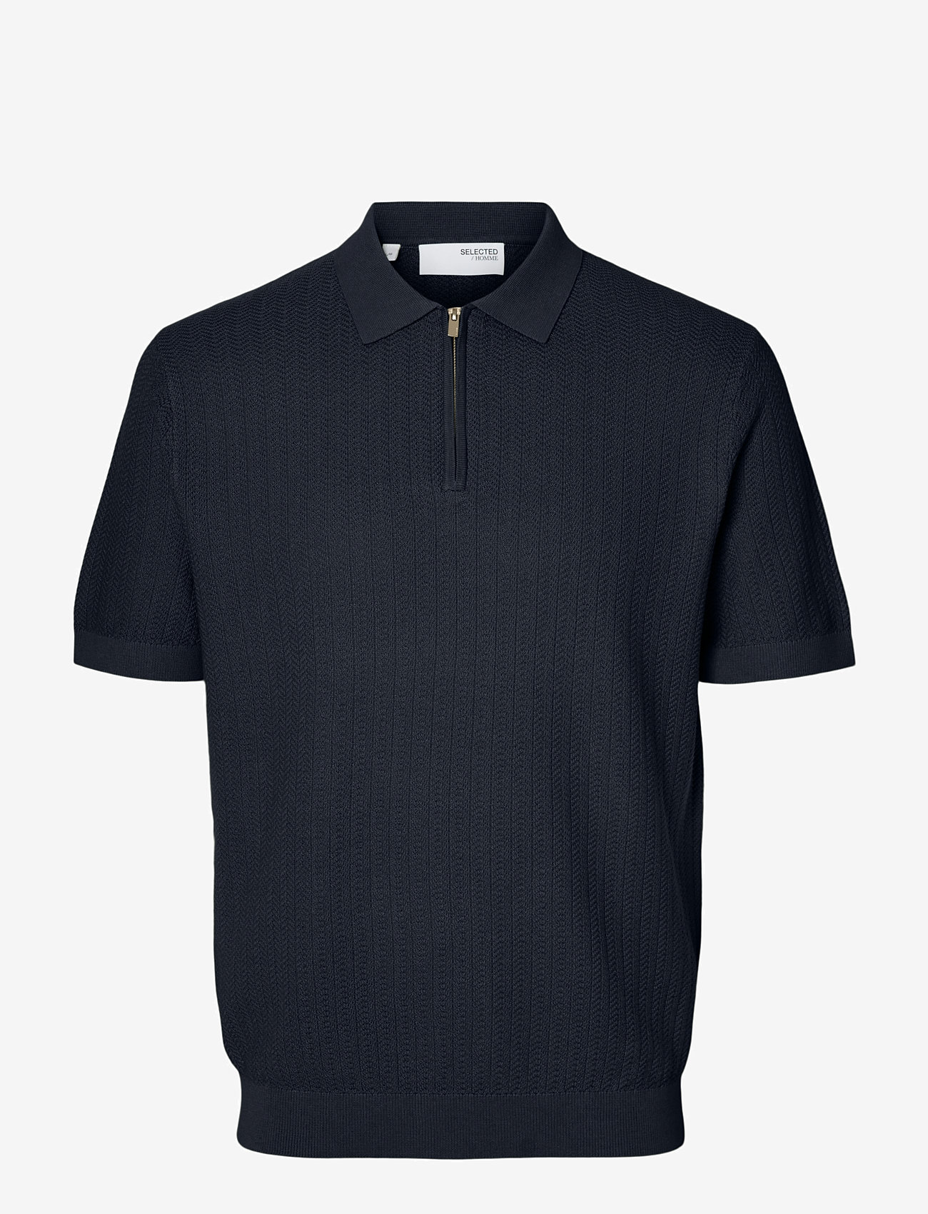 Selected Slhcran Ss Knit Structure Half Zip Polo – short-sleeved polos –  shop at Booztlet