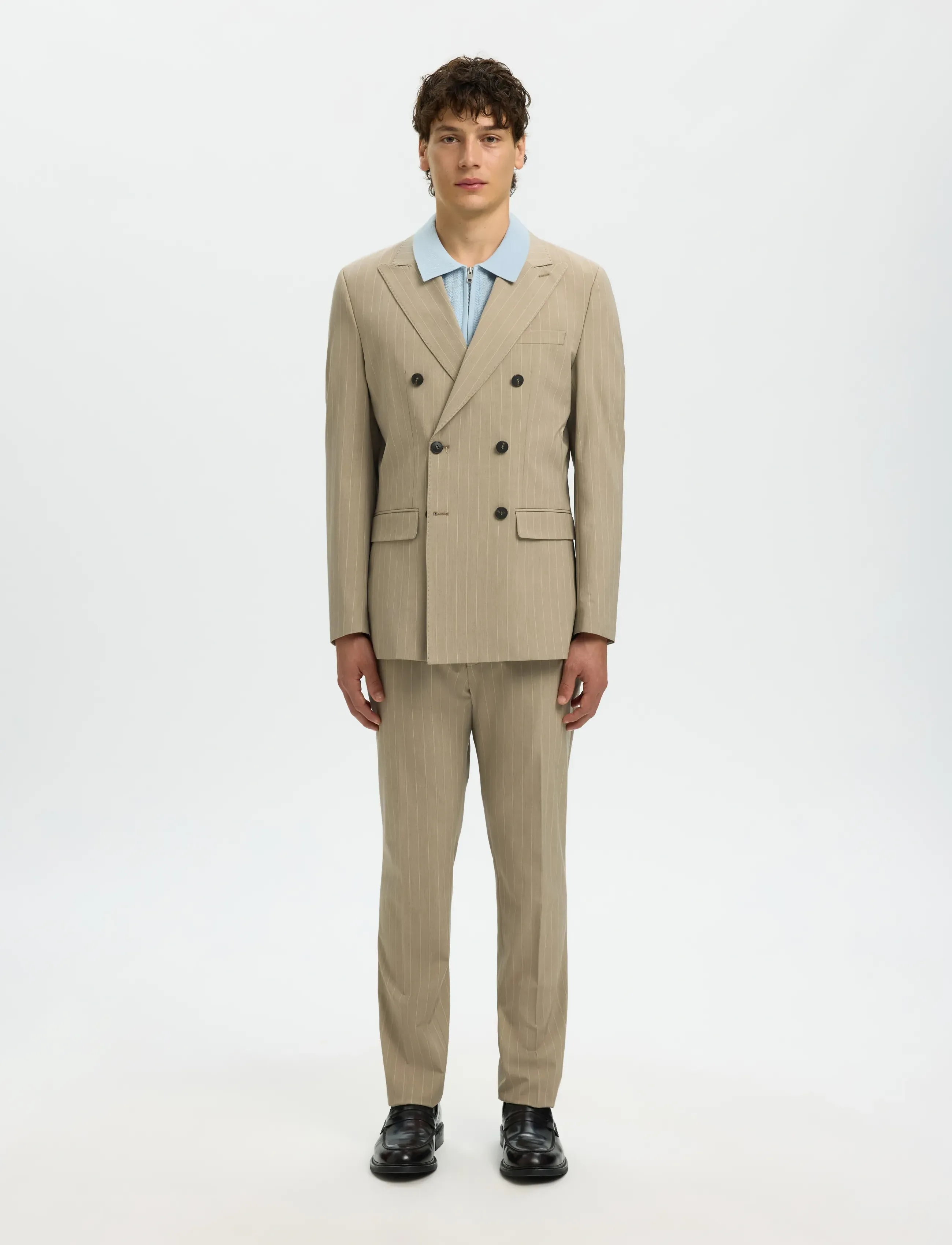 Slmcran Ss Knit Structure Zip Polo Noos 5