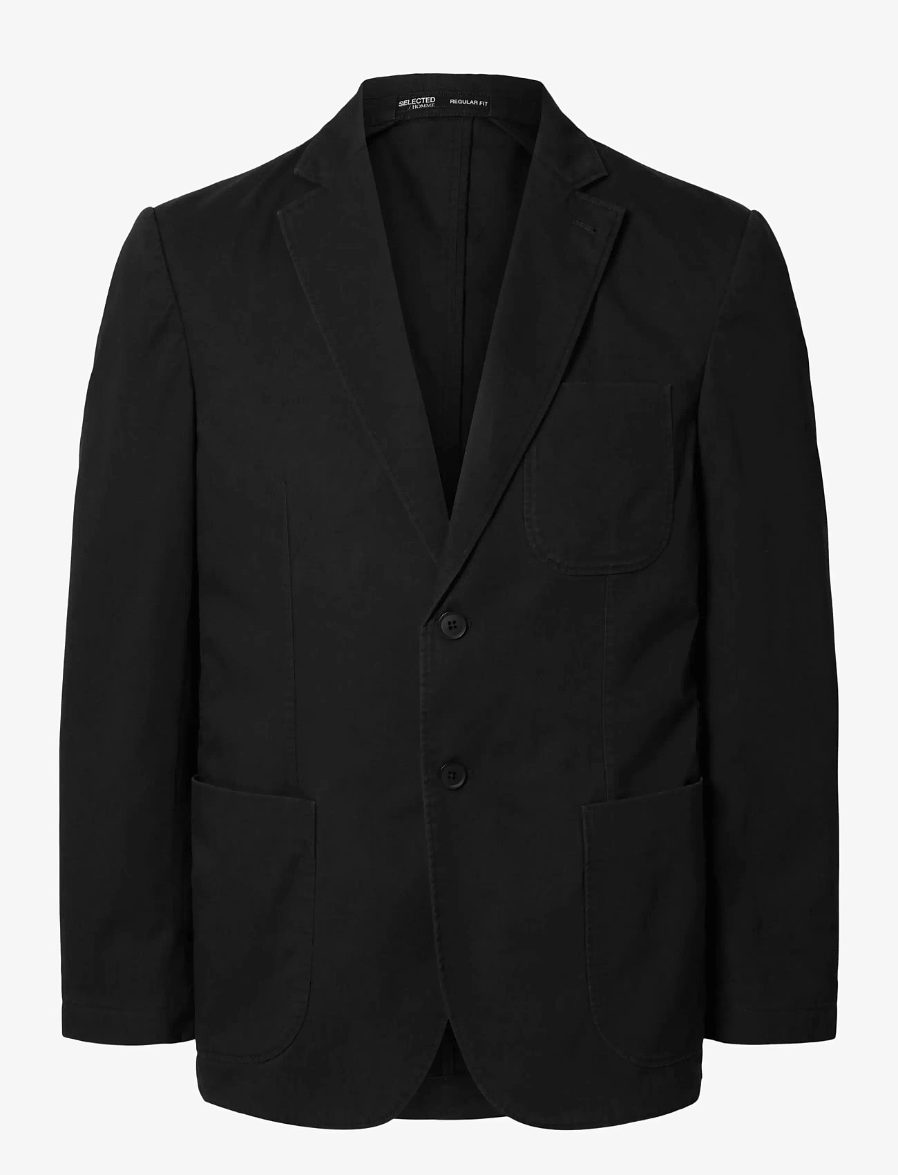 Selected - SLHREG-GLEN WASHED BLZ - Ühe rinnatisega pintsakud - black - 1