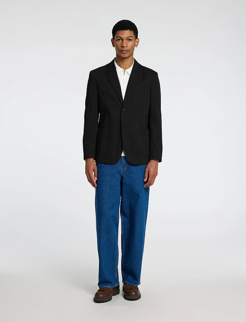 Selected - SLHREG-GLEN WASHED BLZ - Ühe rinnatisega pintsakud - black - 0