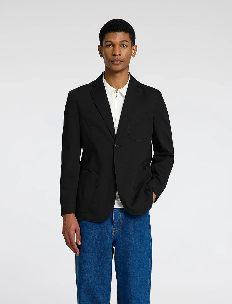 Selected - SLHREG-GLEN WASHED BLZ - Ühe rinnatisega pintsakud - black - 4