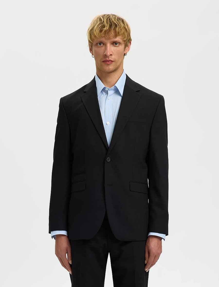 Selected - SLMREG-NEIL BLZ - einreiher - black - 0