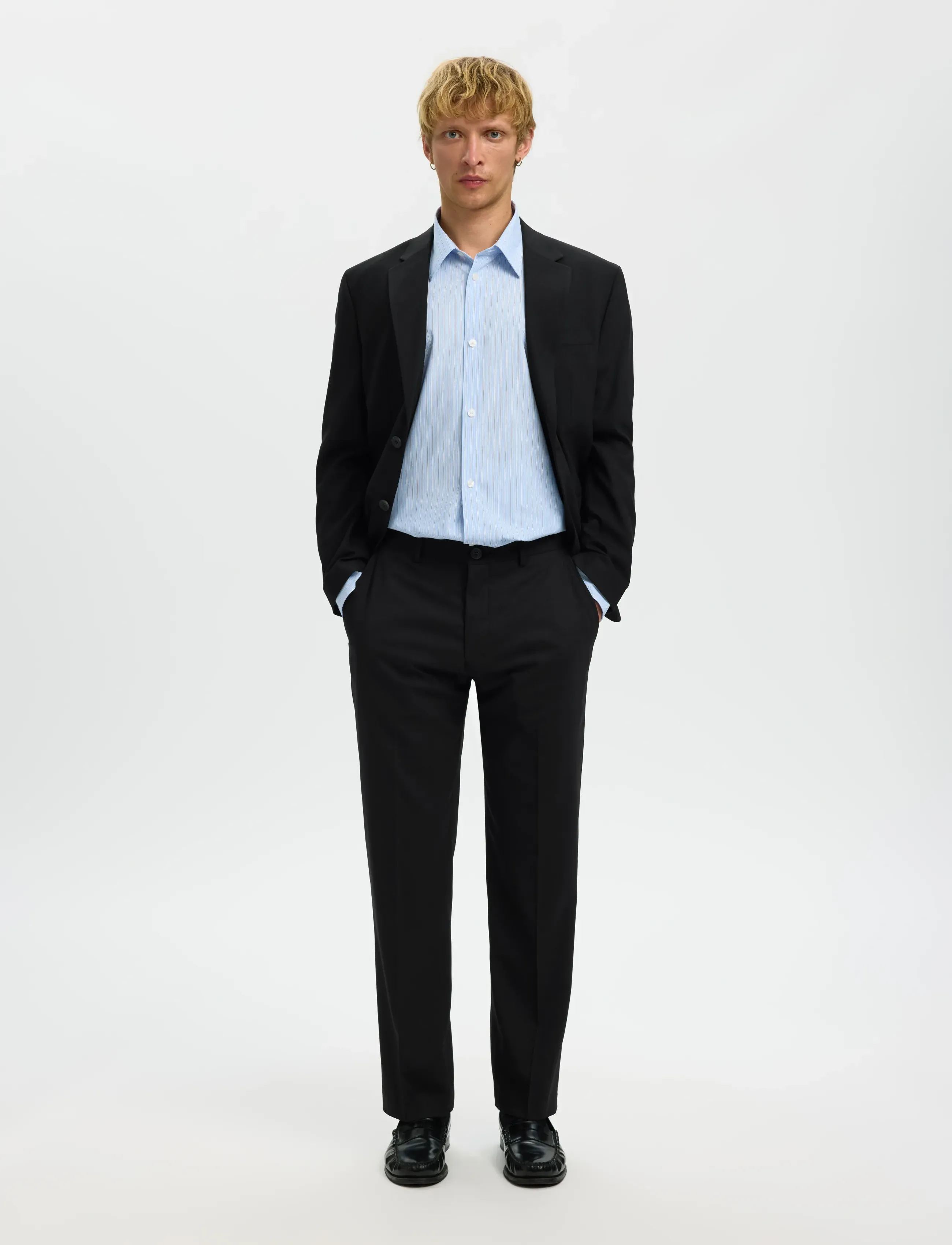 Selected - SLMREG-NEIL BLZ - einreiher - black - 5
