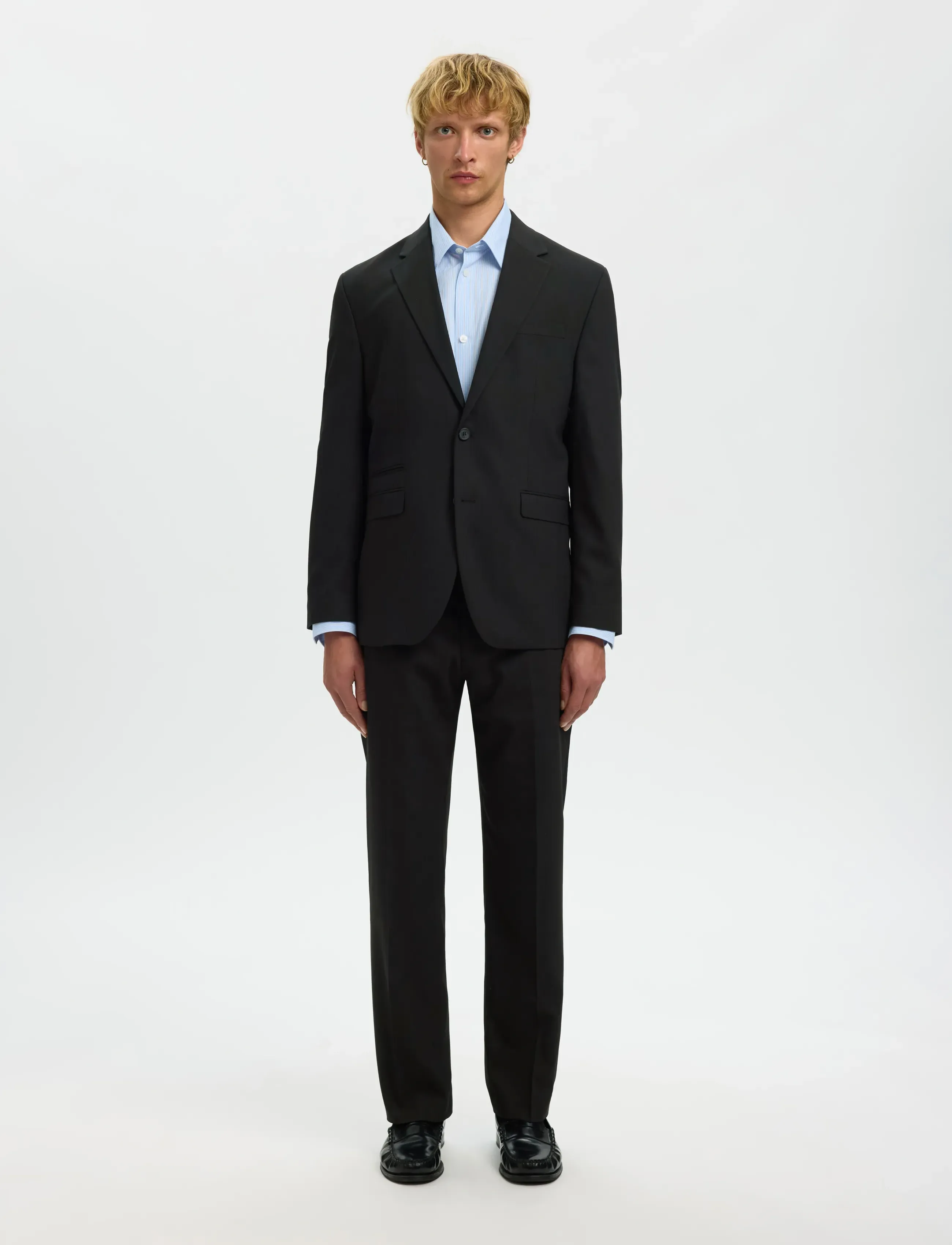 Selected - SLMNEIL REG TRS - suit trousers - black - 3