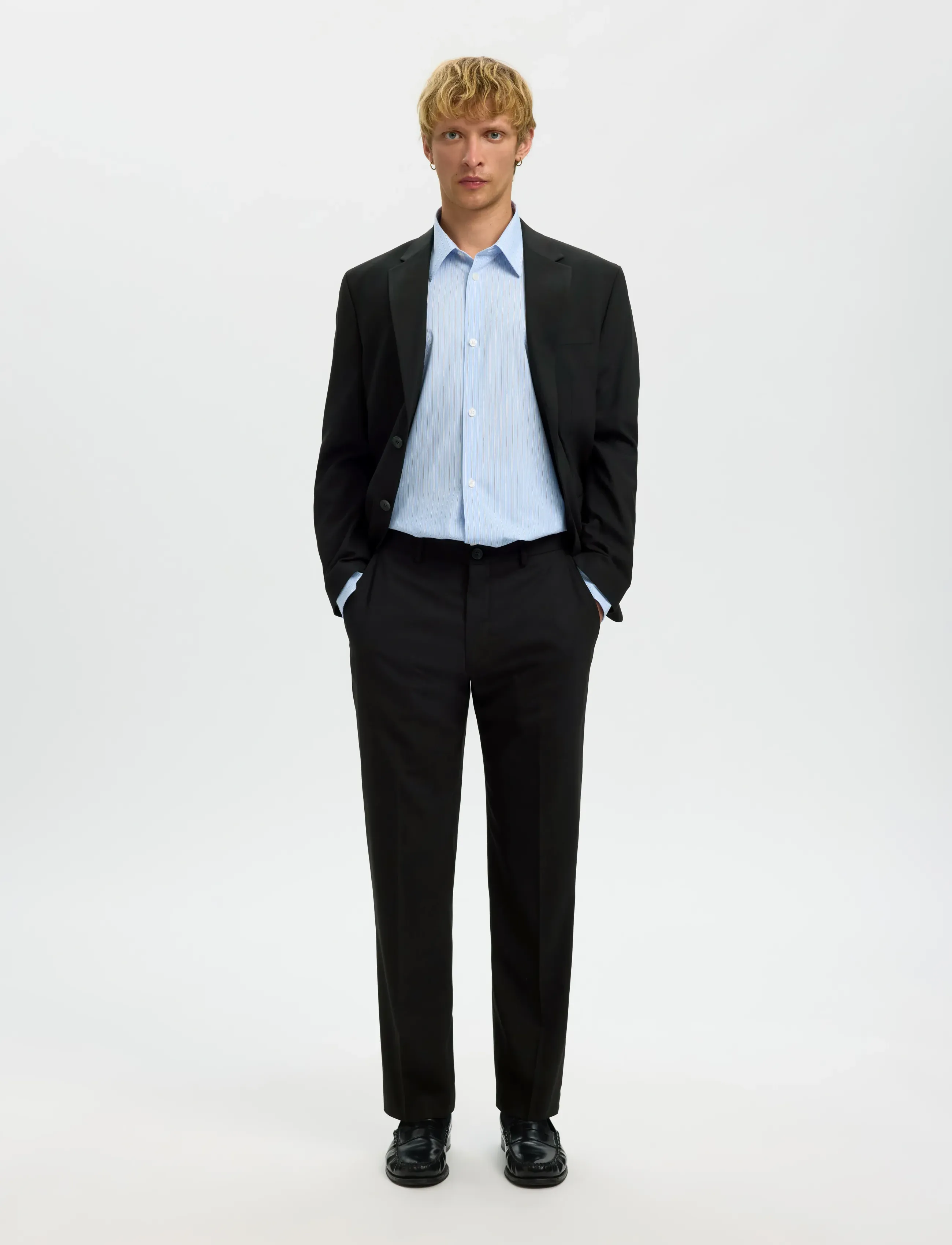 Selected - SLMNEIL REG TRS - suit trousers - black - 5