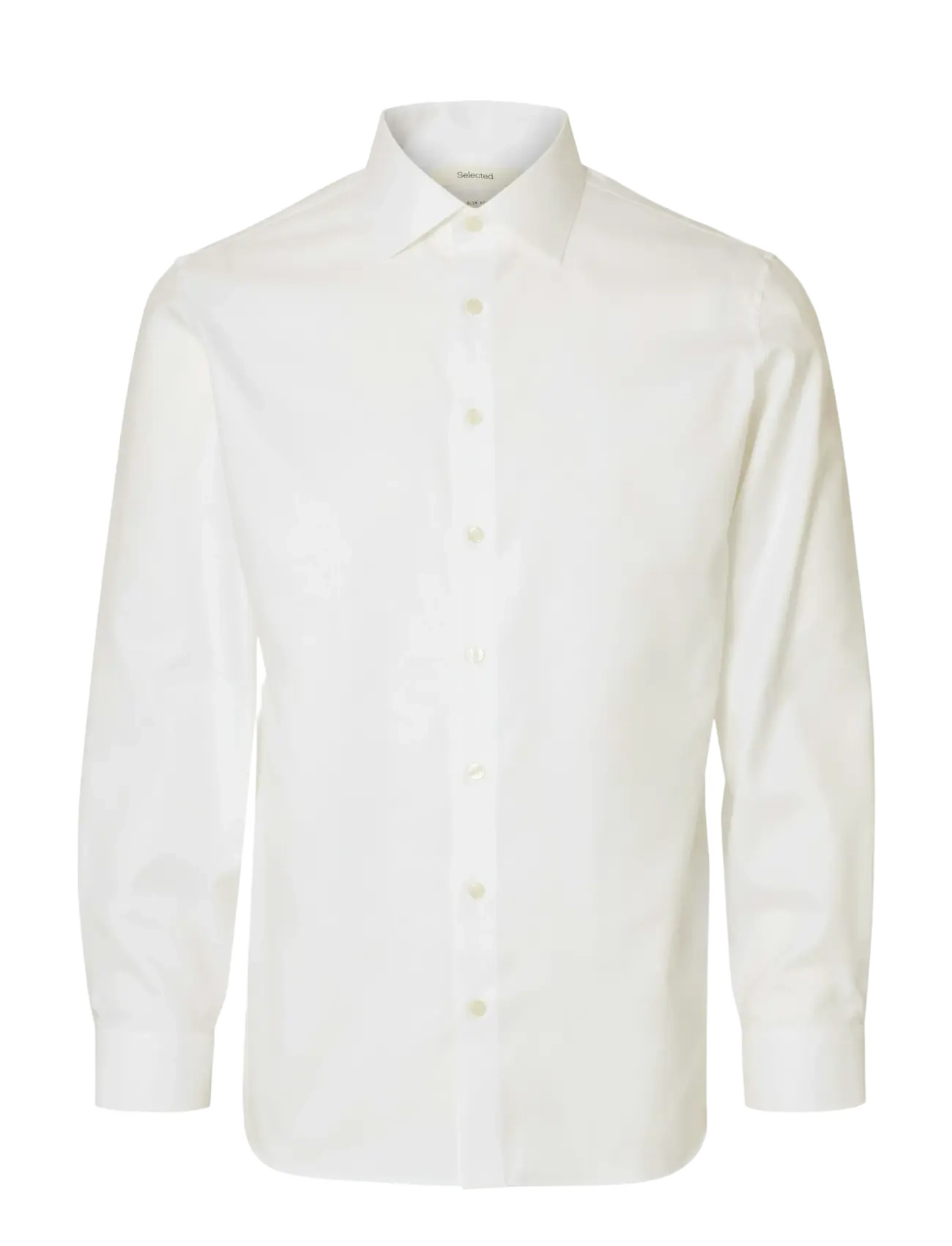 SLHSLIM-LUX OXFORD SHIRT LS SPREAD NOOS - BRIGHT WHITE