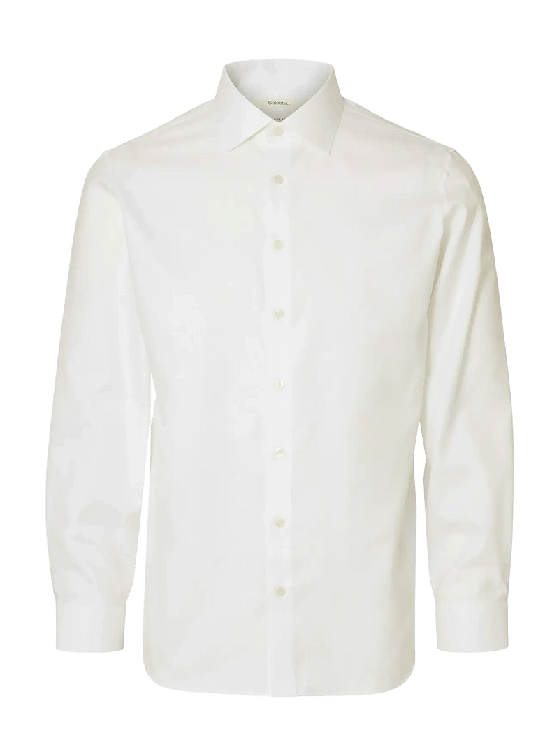 Selected - SLHSLIM-LUX OXFORD SHIRT LS SPREAD NOOS - oxfordi särgid - bright white - 1
